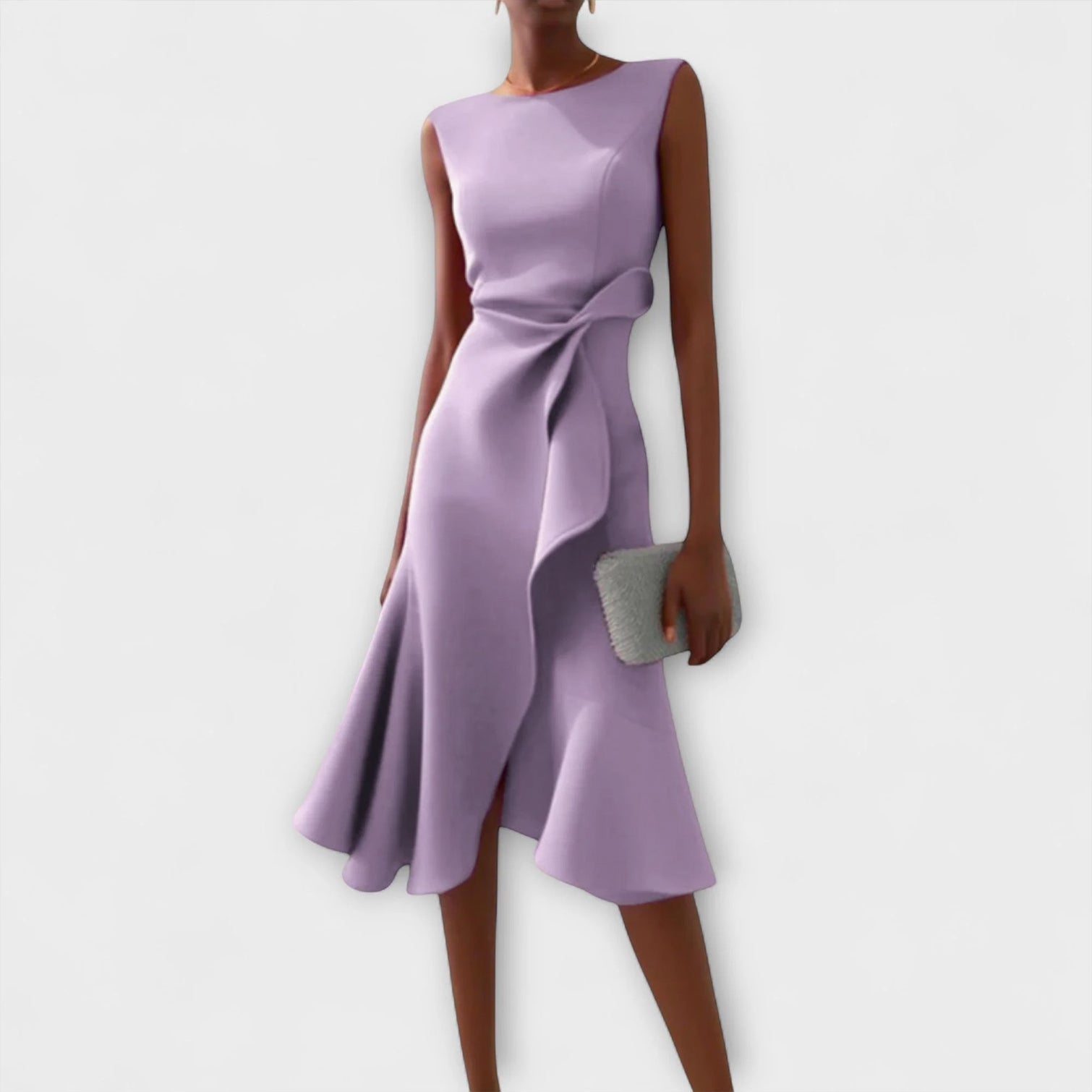 Juliette – Abito midi asimmetrico drappeggiato