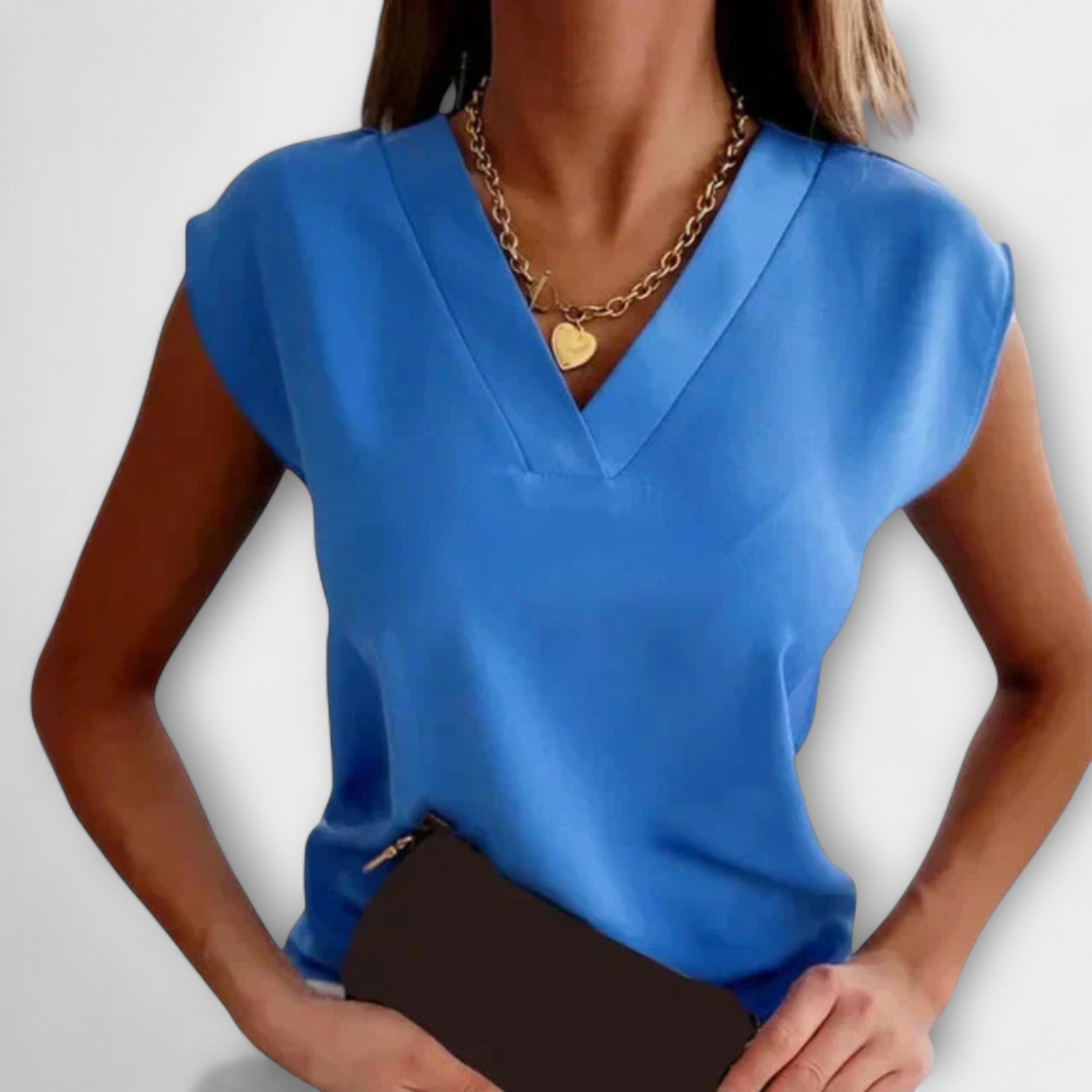 Top estivo da donna con scollatura a V e maniche ampie