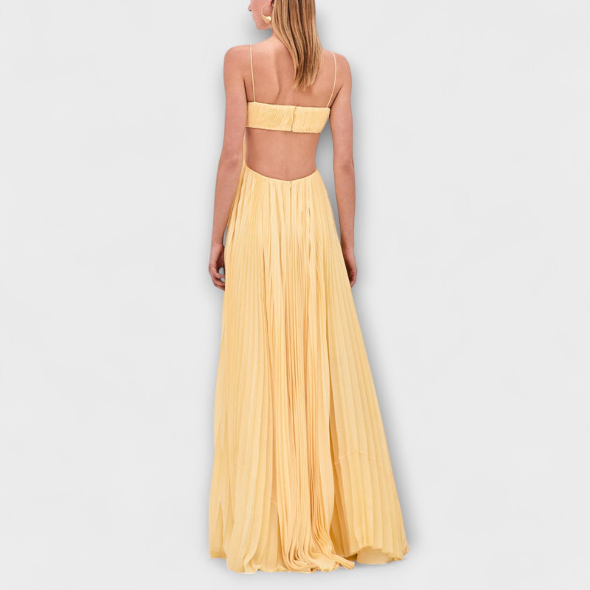 Mireille - Elegante Abito Maxy Plissettato con Cutout