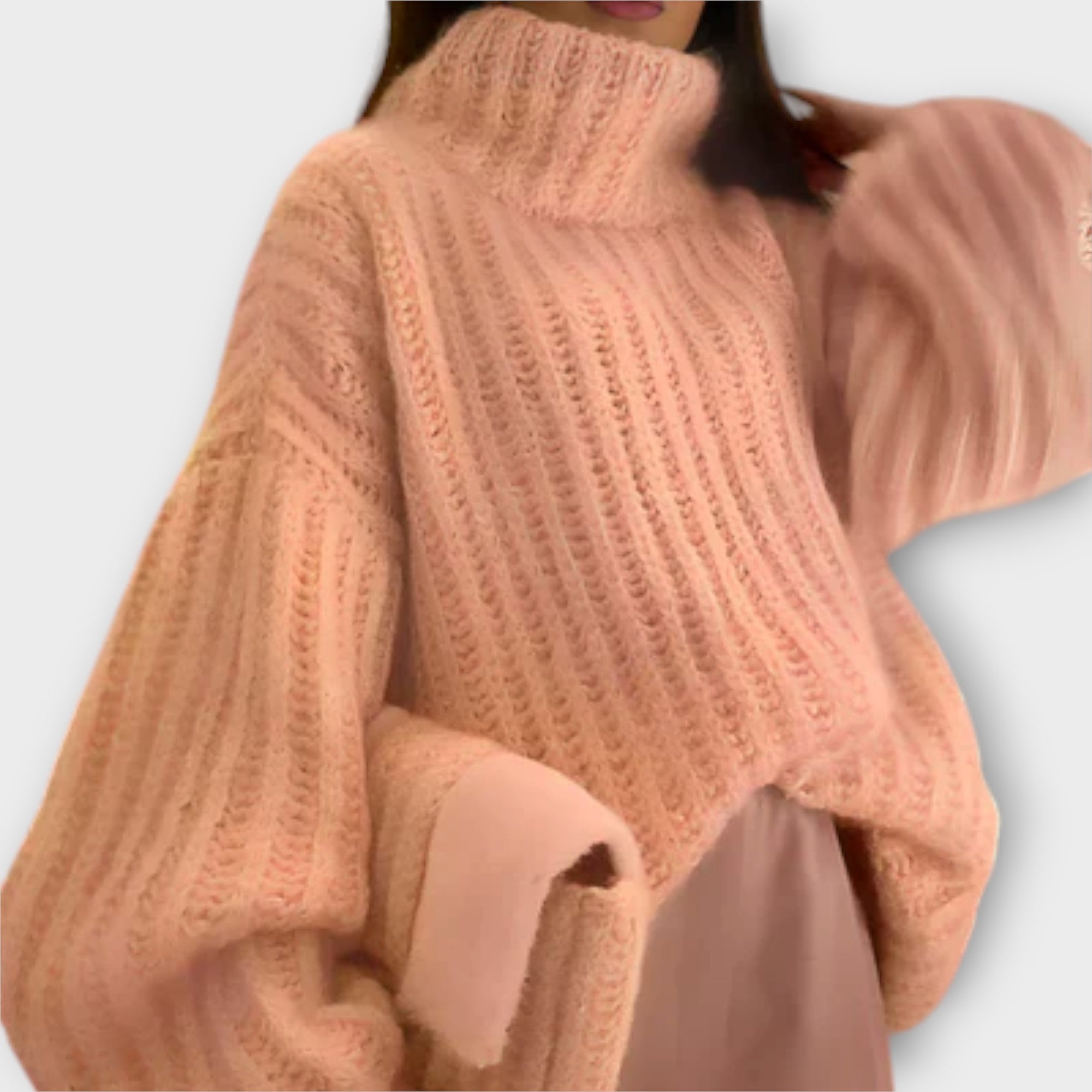 Paulina - Maglione con cappuccio da donna a maniche lunghe morbido