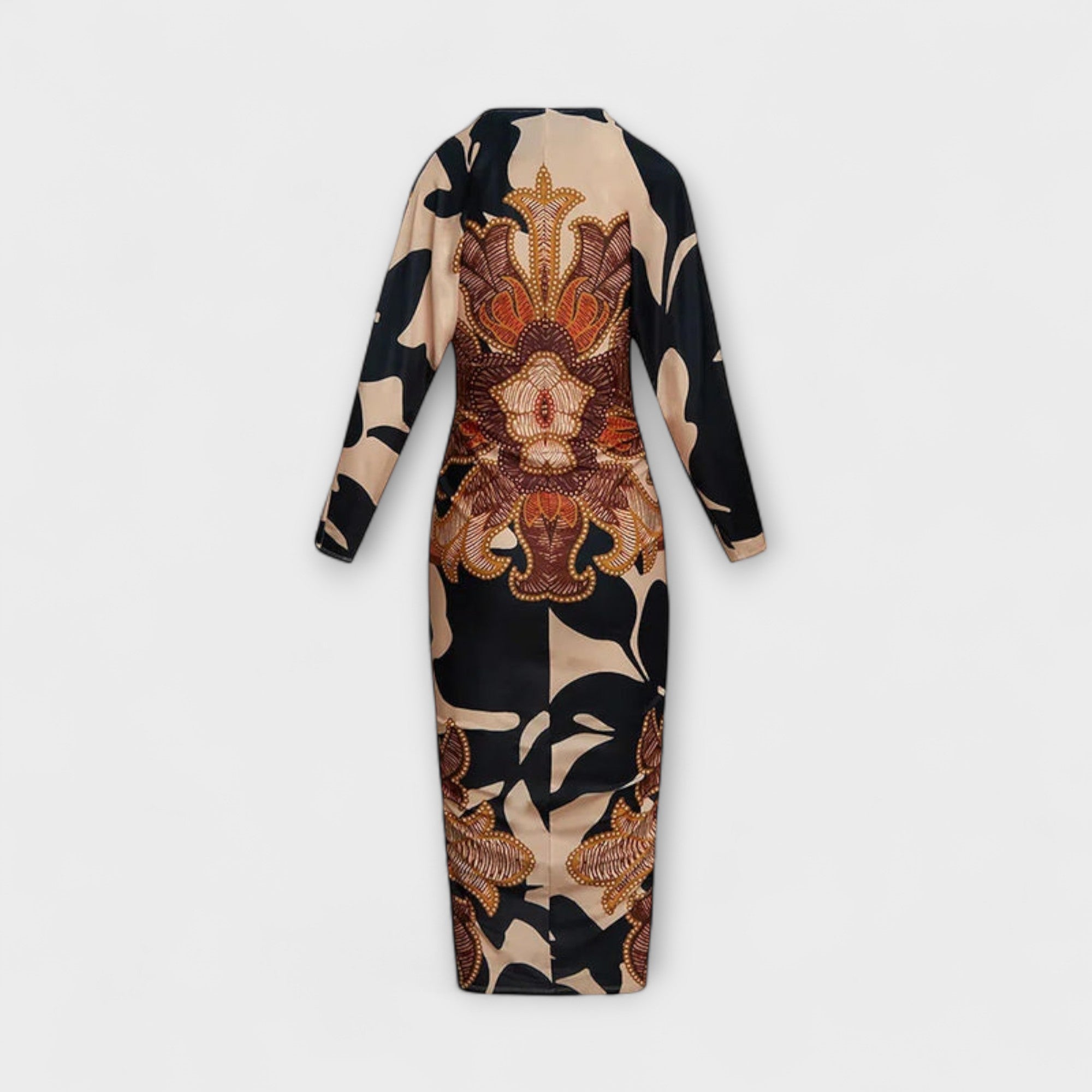 Cleo - Abito midi dolman unico con stampa brasiliana