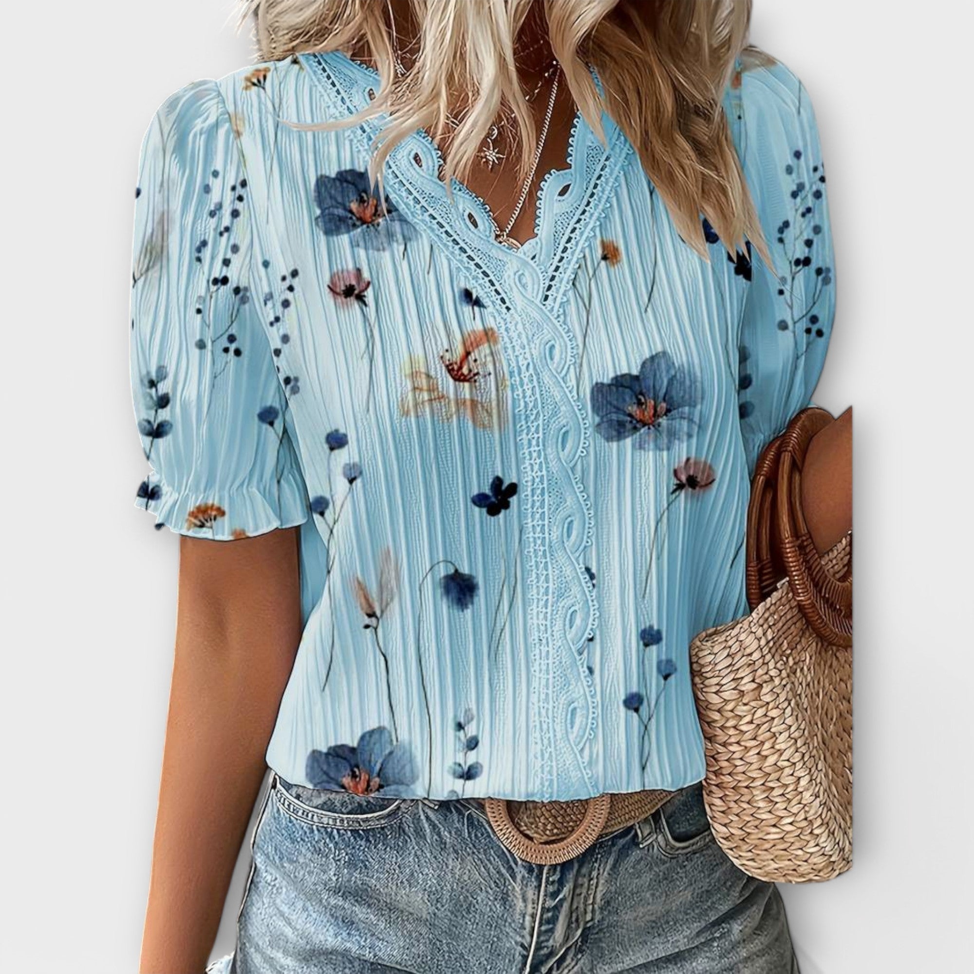 Emily - Blusa alla moda con scollatura a V