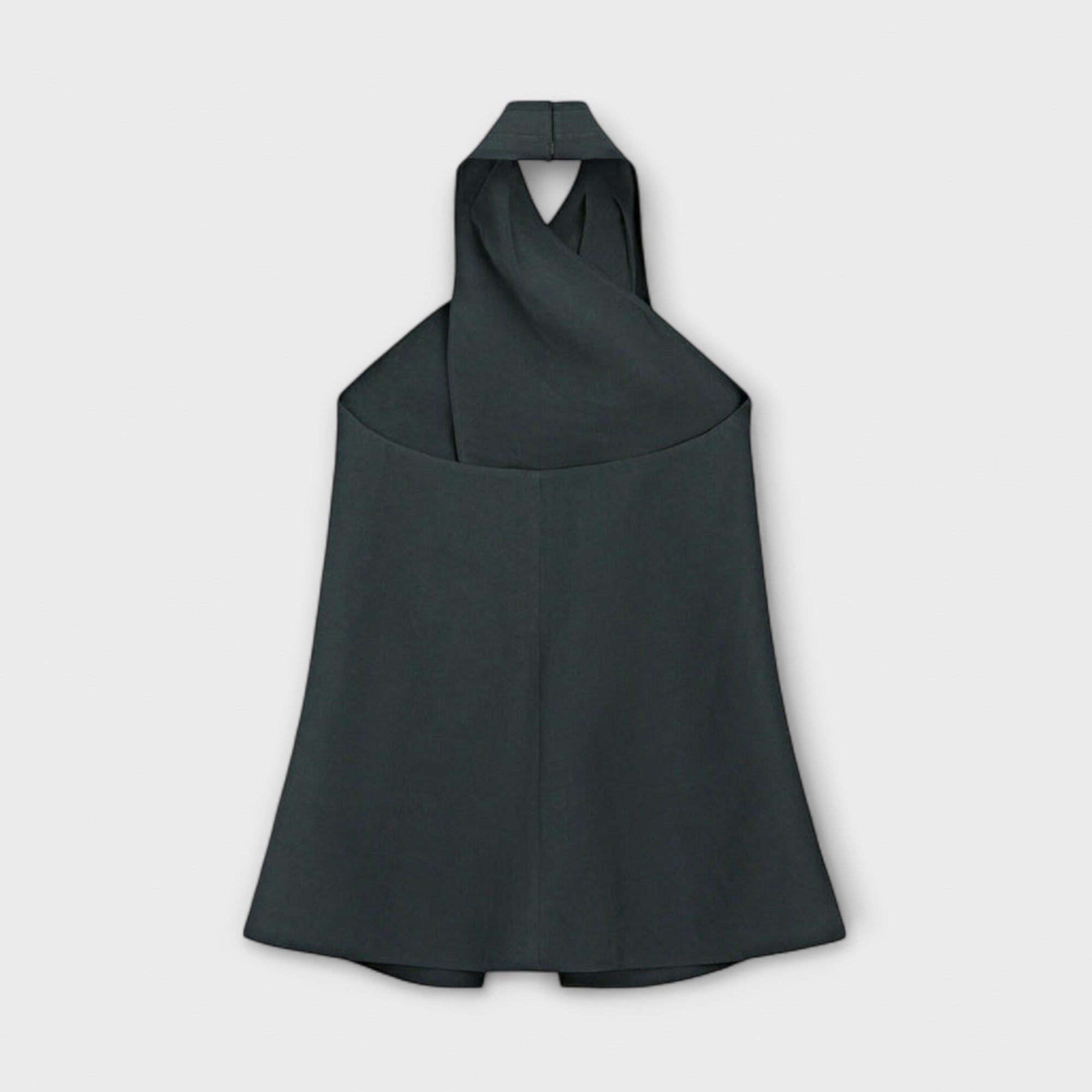 Leah - Top Blu con Collo All'Americana e Scollo Sulla Schiena
