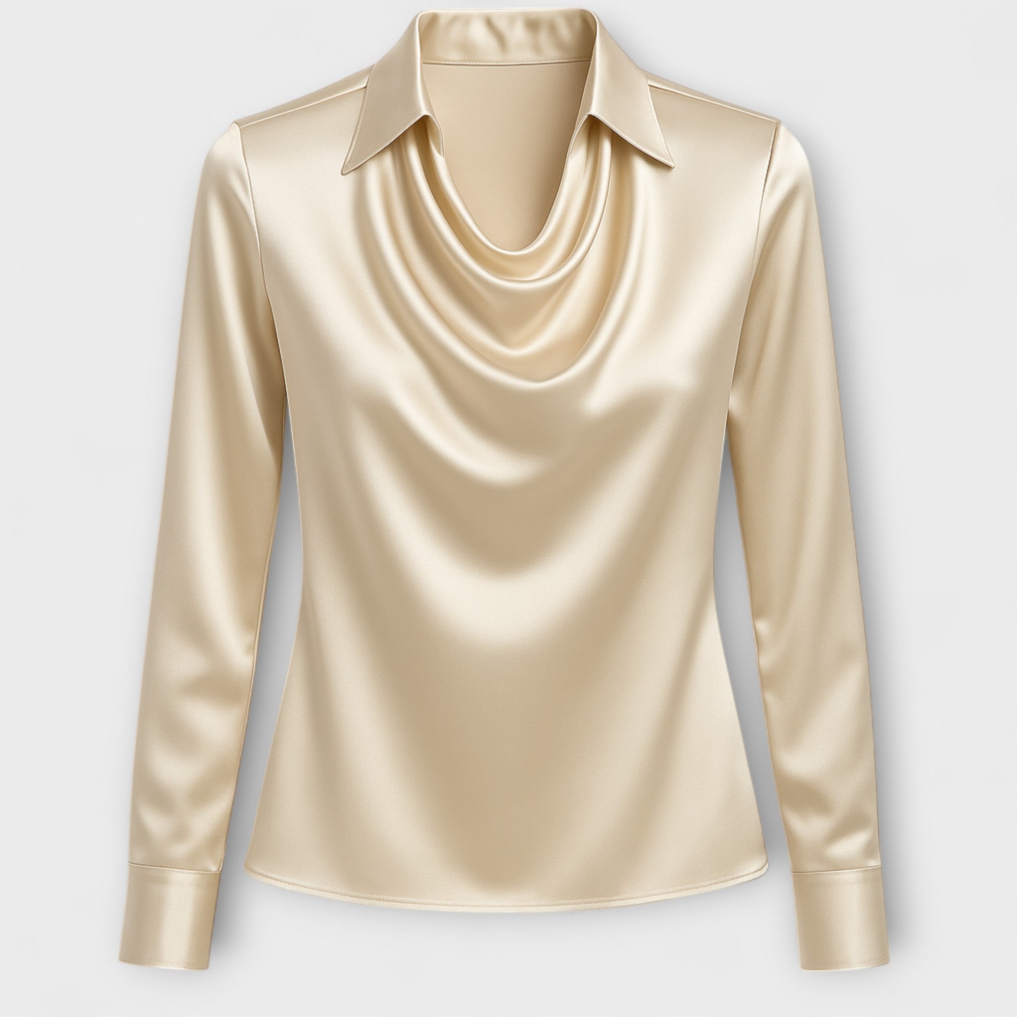 Camicia lucida con colletto arricciato