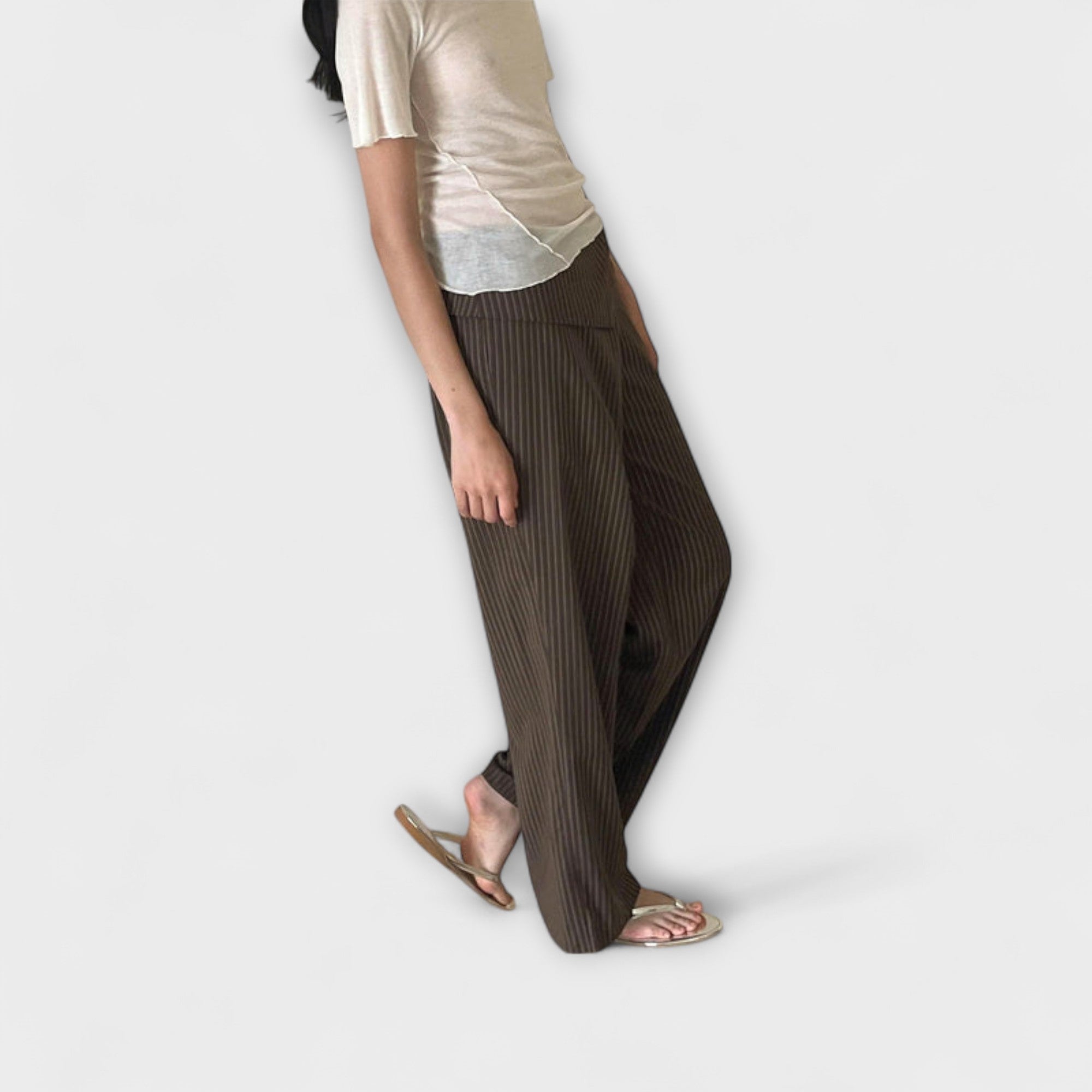 Julia - Pantaloni Striped Pieghevoli