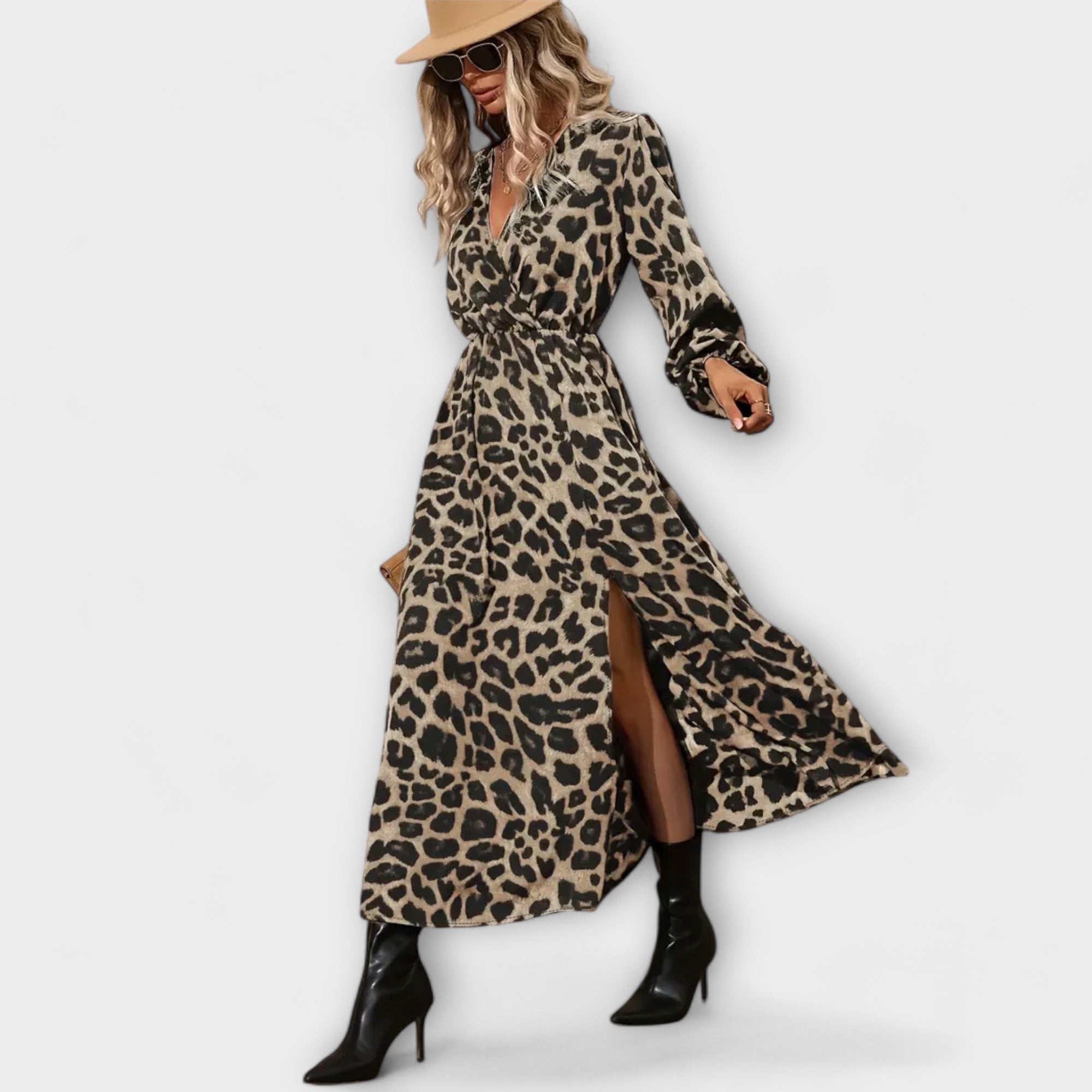 Natalie - Abito elegante con stampa leopardata