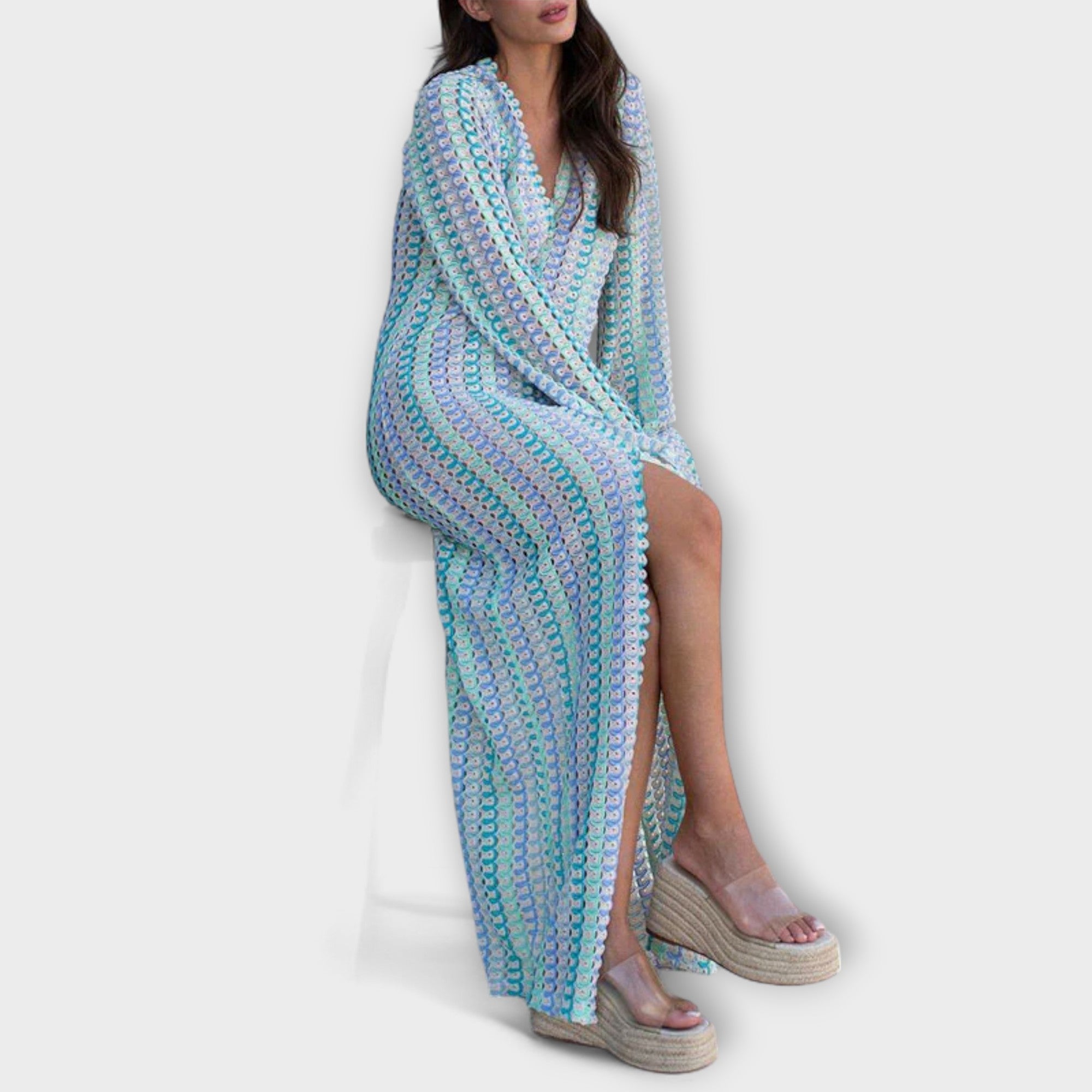 Elina – Maxidress con scollatura a V e atmosfera da vacanza