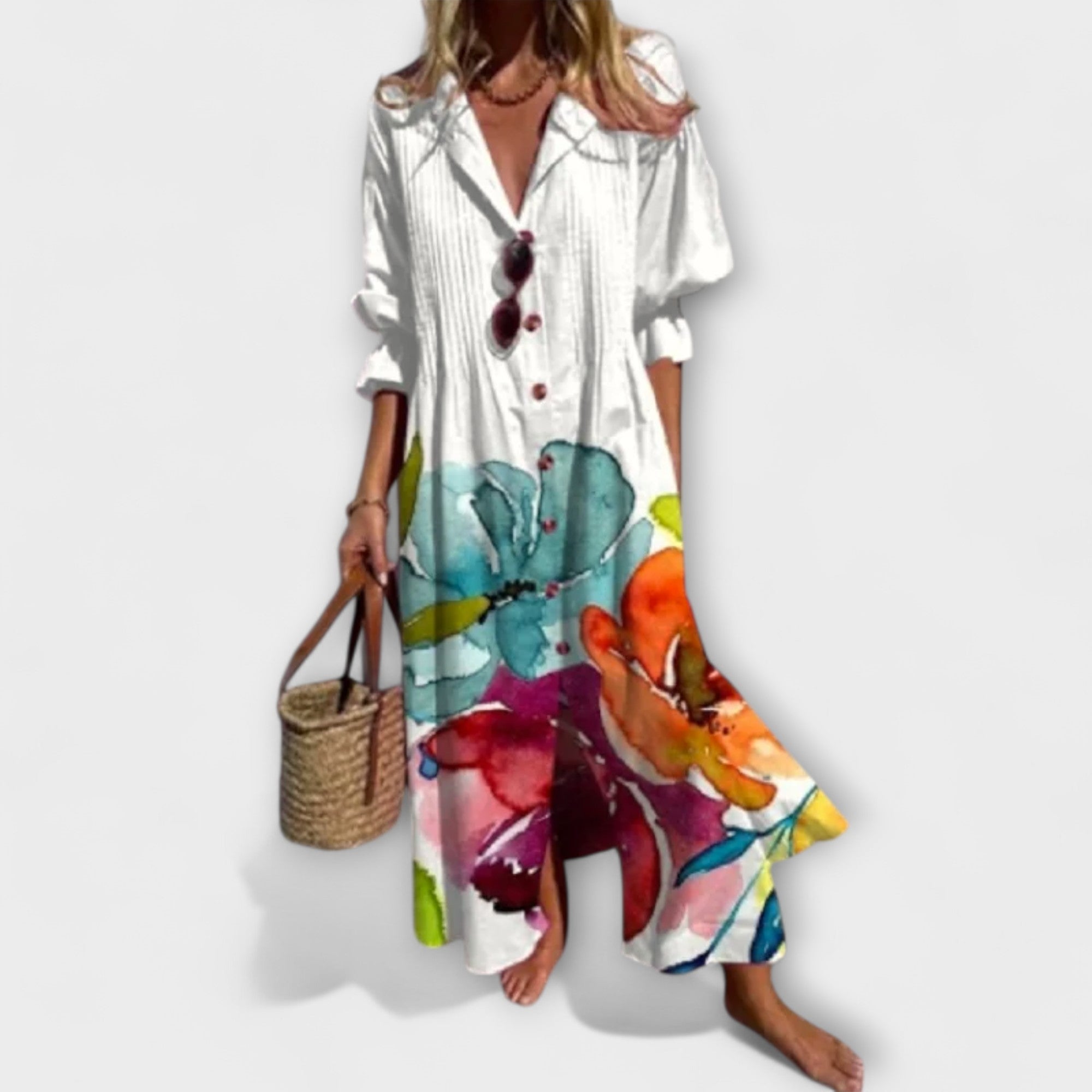 Lila - Abito Maxy Flattering con Copertura per la Pancia