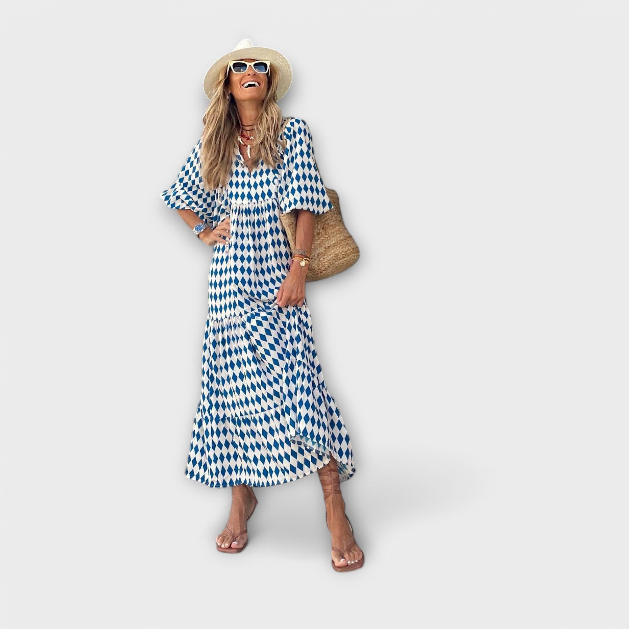 Elegante Abito Maxy Geometrico