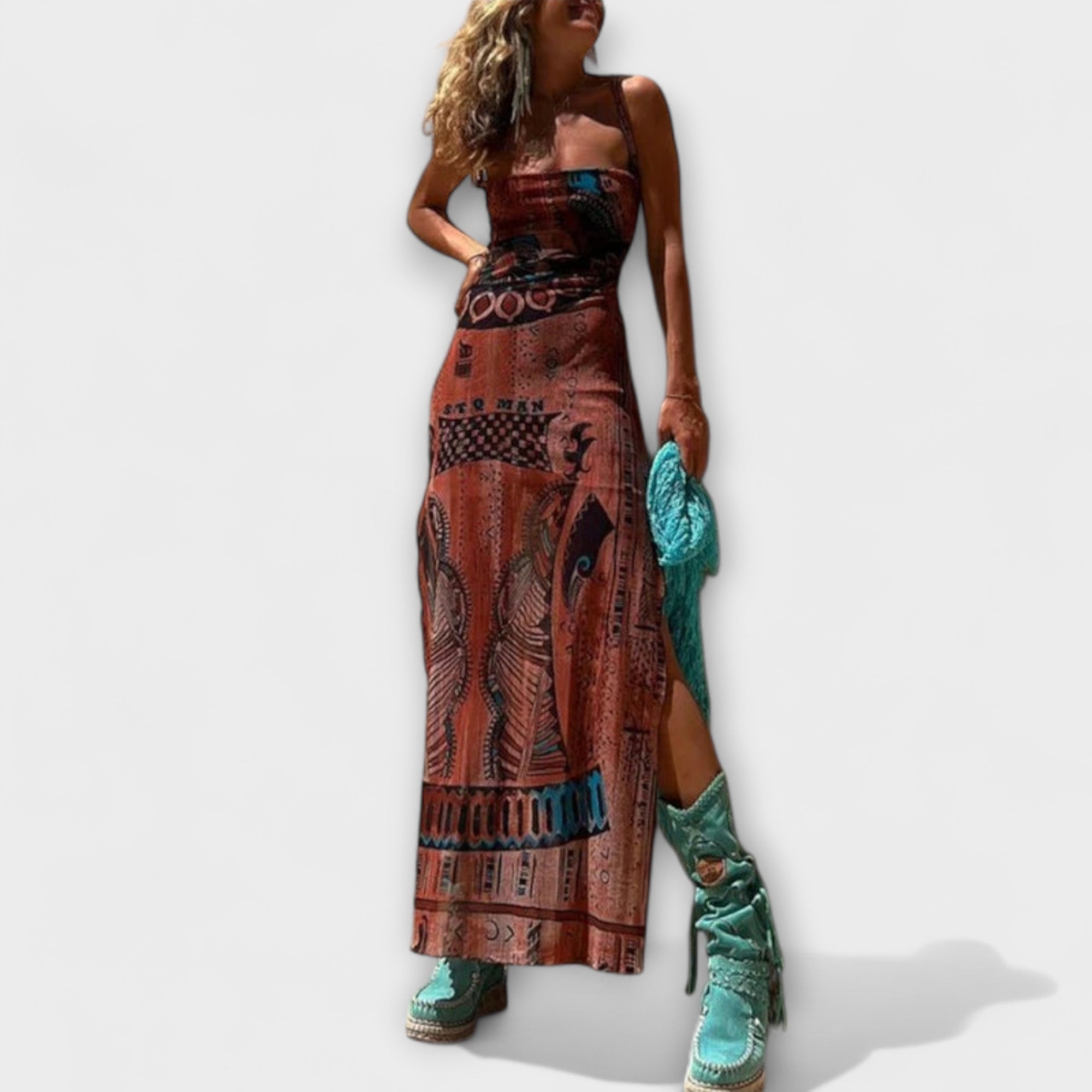 Fee - Abito midi unico con scollo a cowl