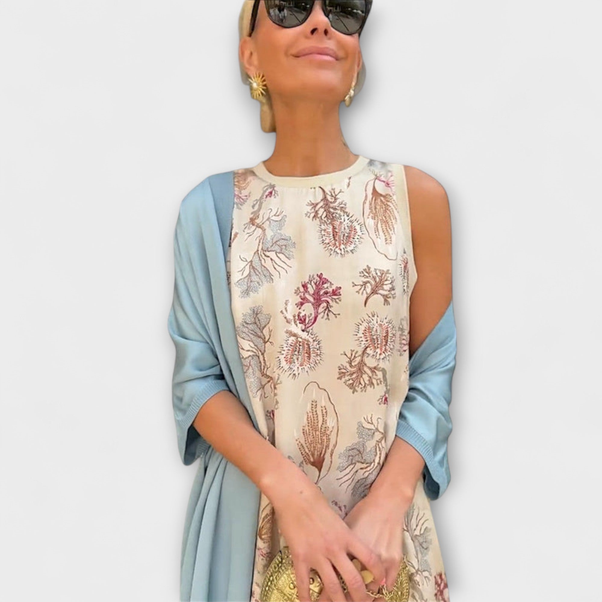 Elveria – Maxidress con cardigan abbinato