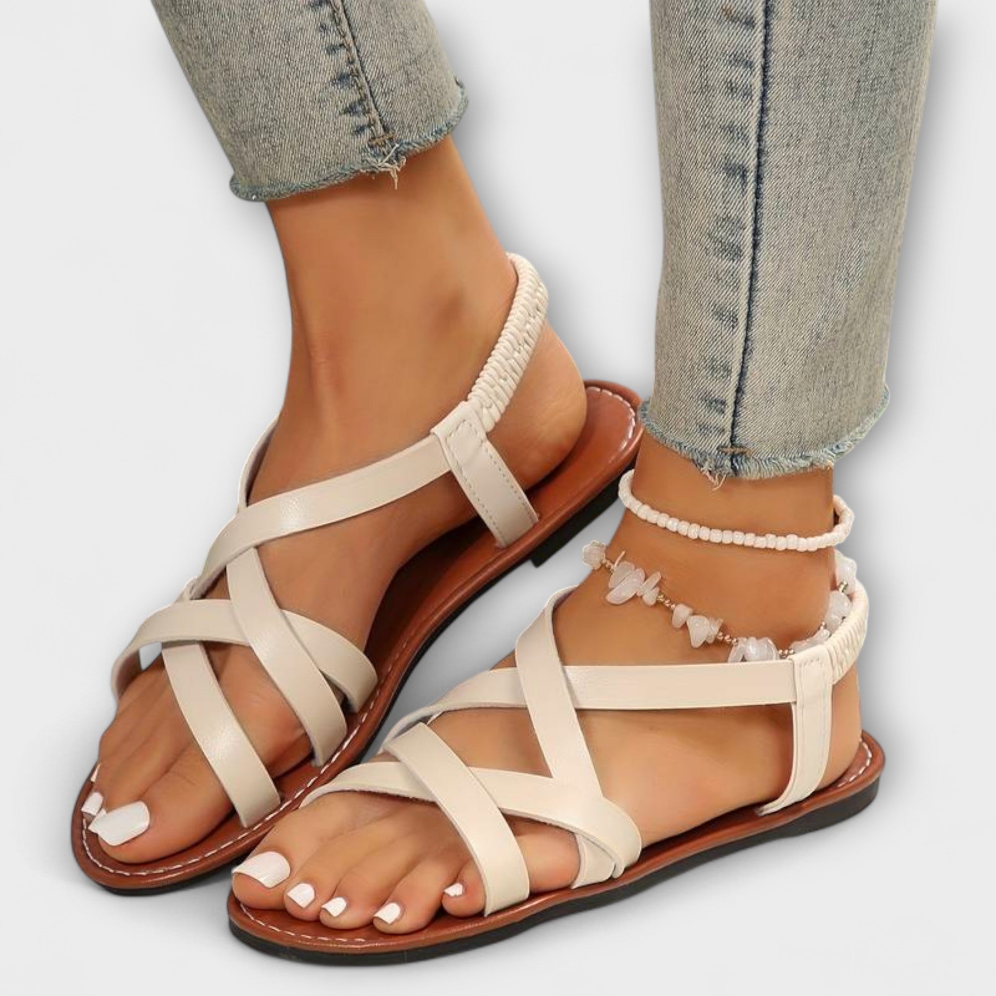 Deborah - Sandali da donna con chiusura incrociata leggera