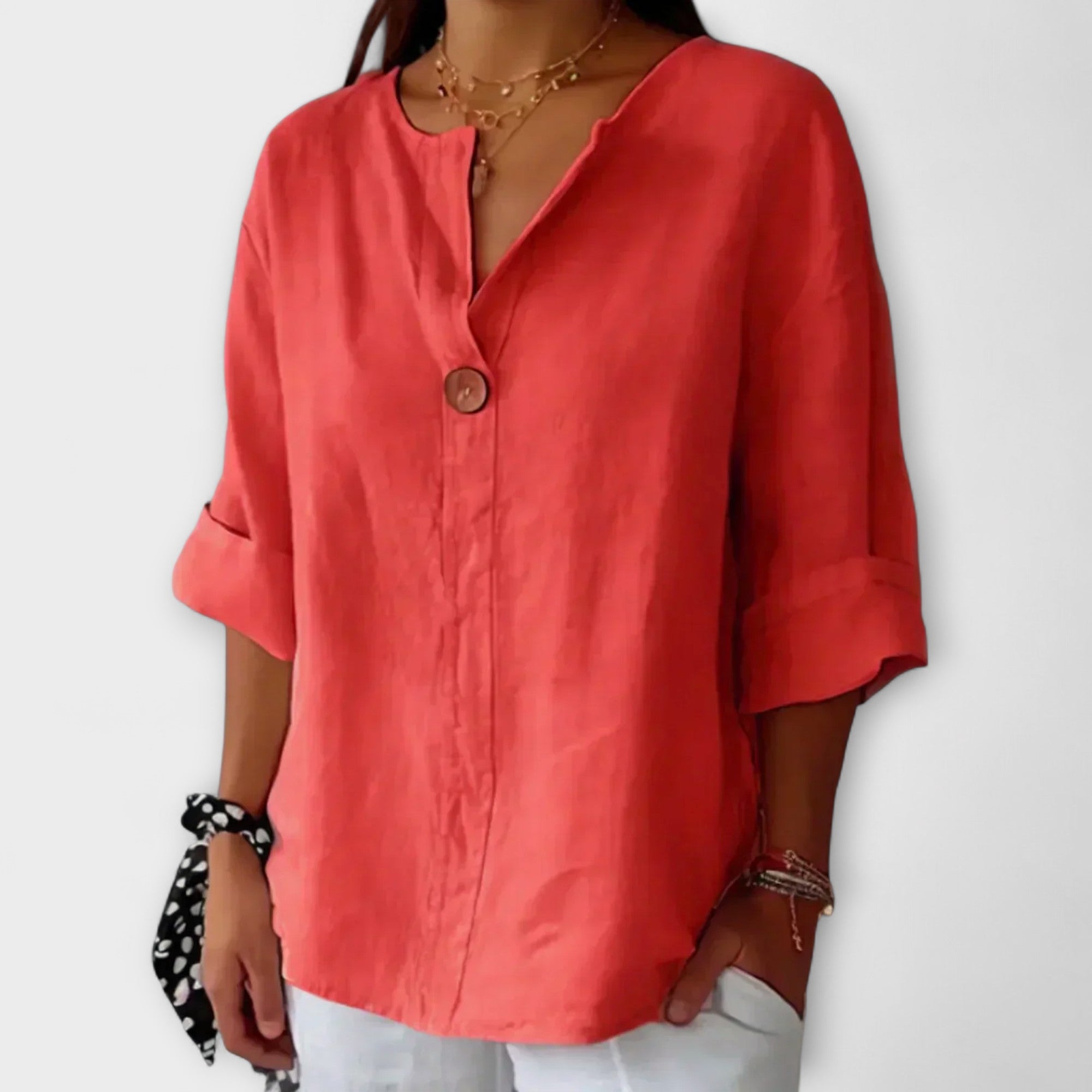 Nicole - Blusa elegante con scollatura a V