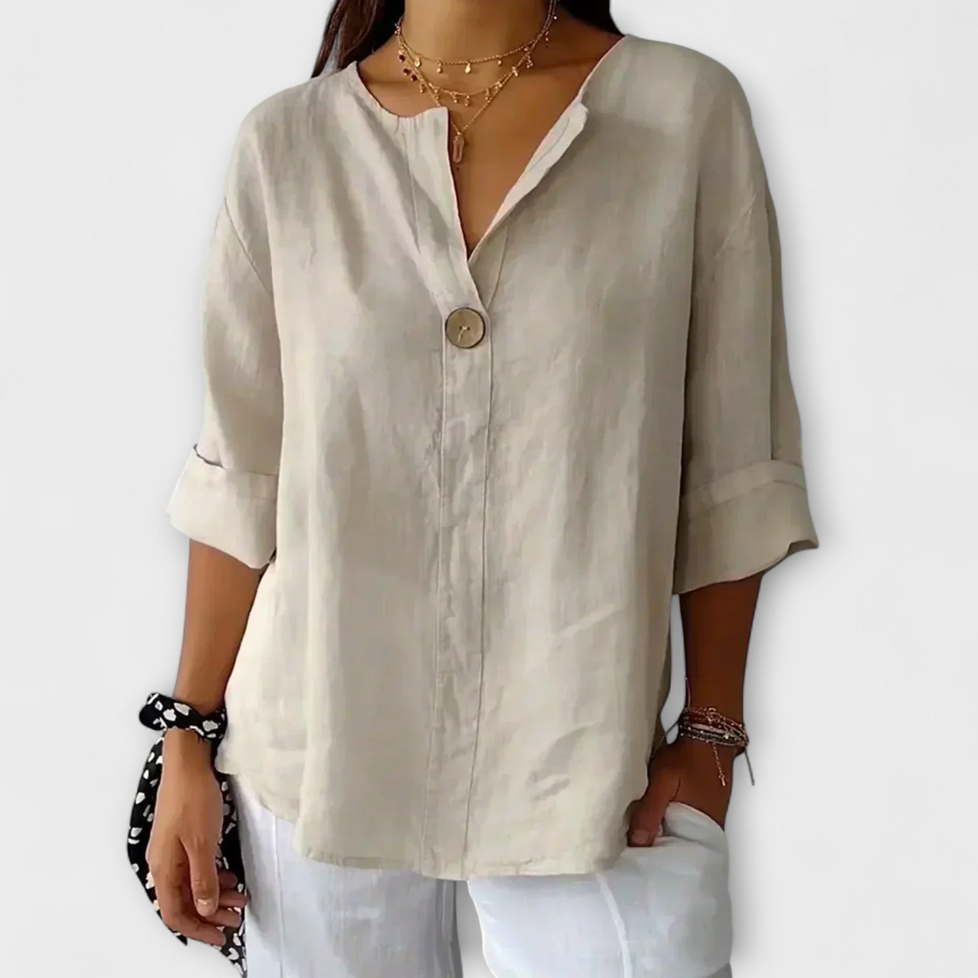 Nicole - Blusa elegante con scollatura a V