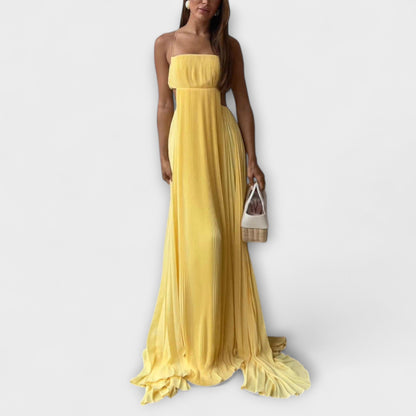 Mireille - Elegante Abito Maxy Plissettato con Cutout