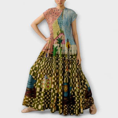 Amara - Vestito plissettato con stampa animale