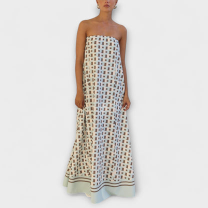 Hasel - Abito Maxi Off-Shoulder Geometrico Unico
