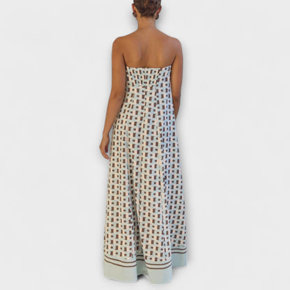 Hasel - Abito Maxi Off-Shoulder Geometrico Unico