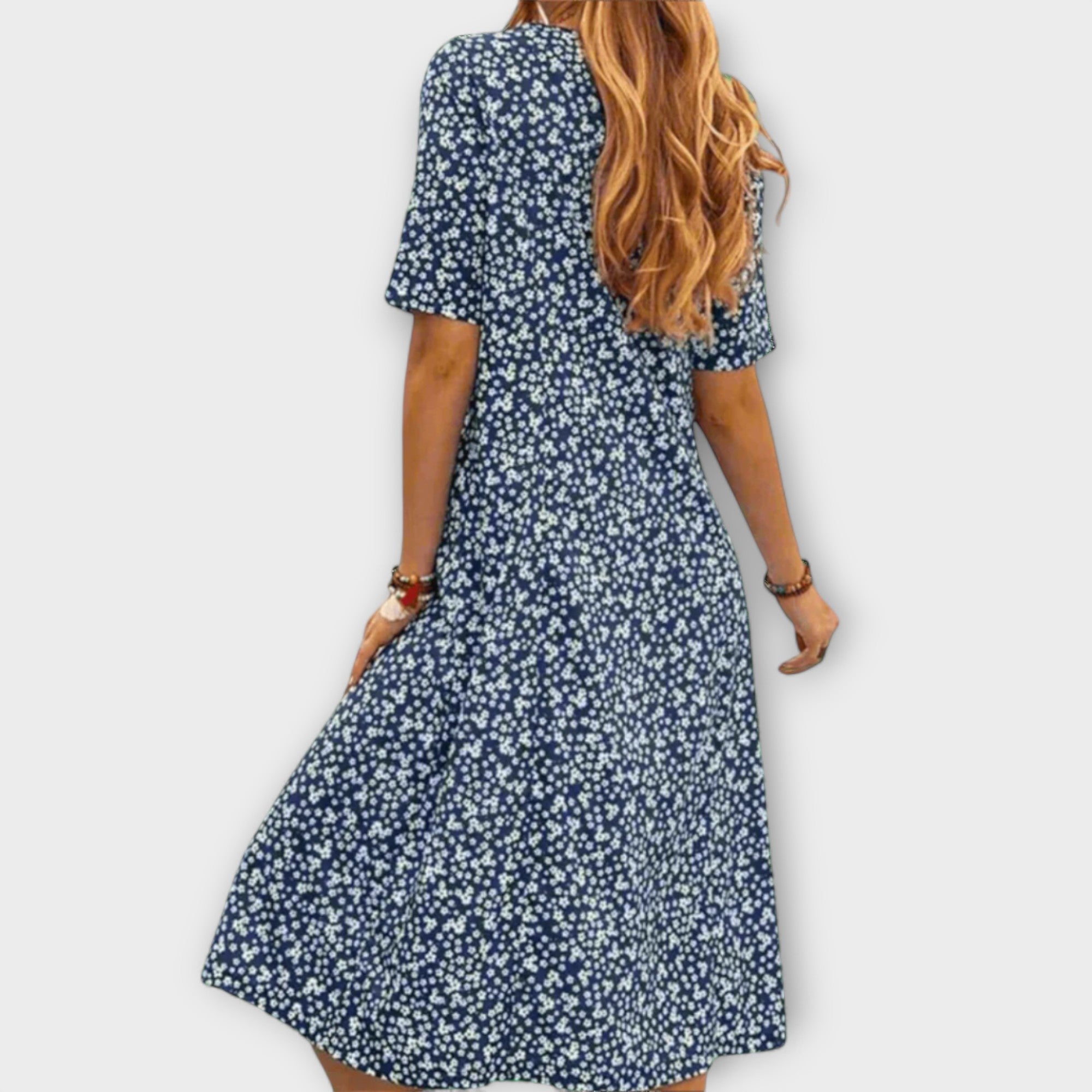 Paula - Elegante abito floreale in tessuto premium