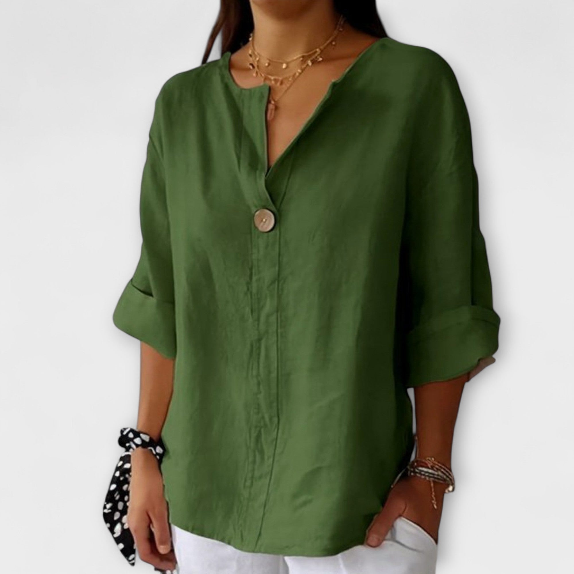 Nicole - Blusa elegante con scollatura a V
