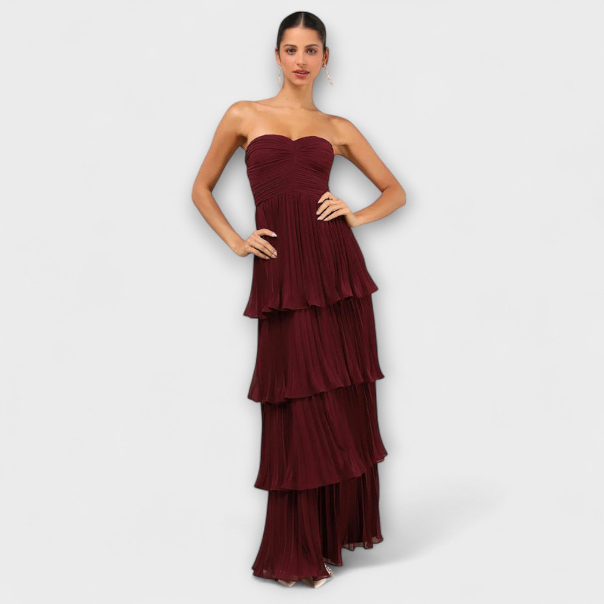 Lorena - Abito maxy senza spalline a strati