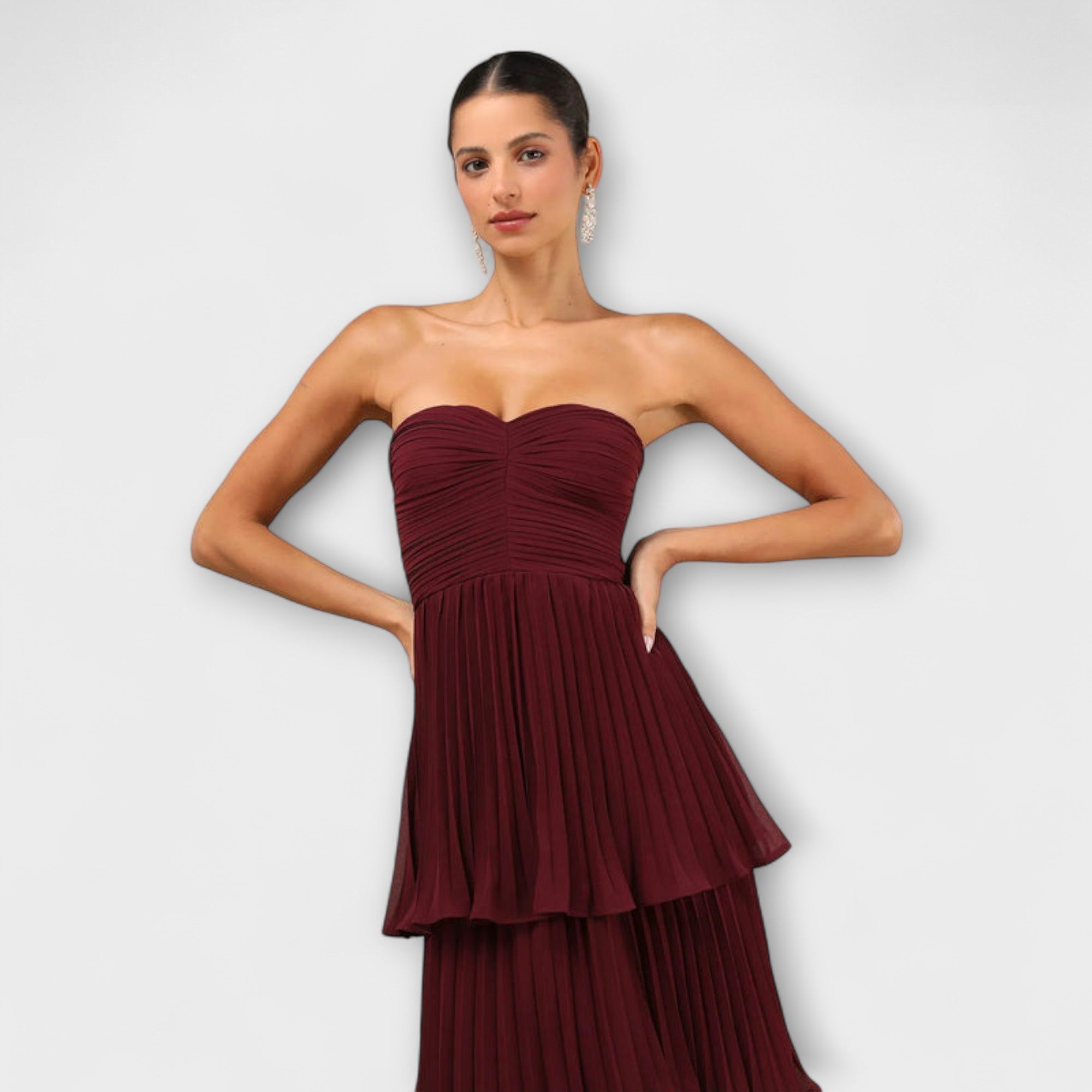 Lorena - Abito maxy senza spalline a strati