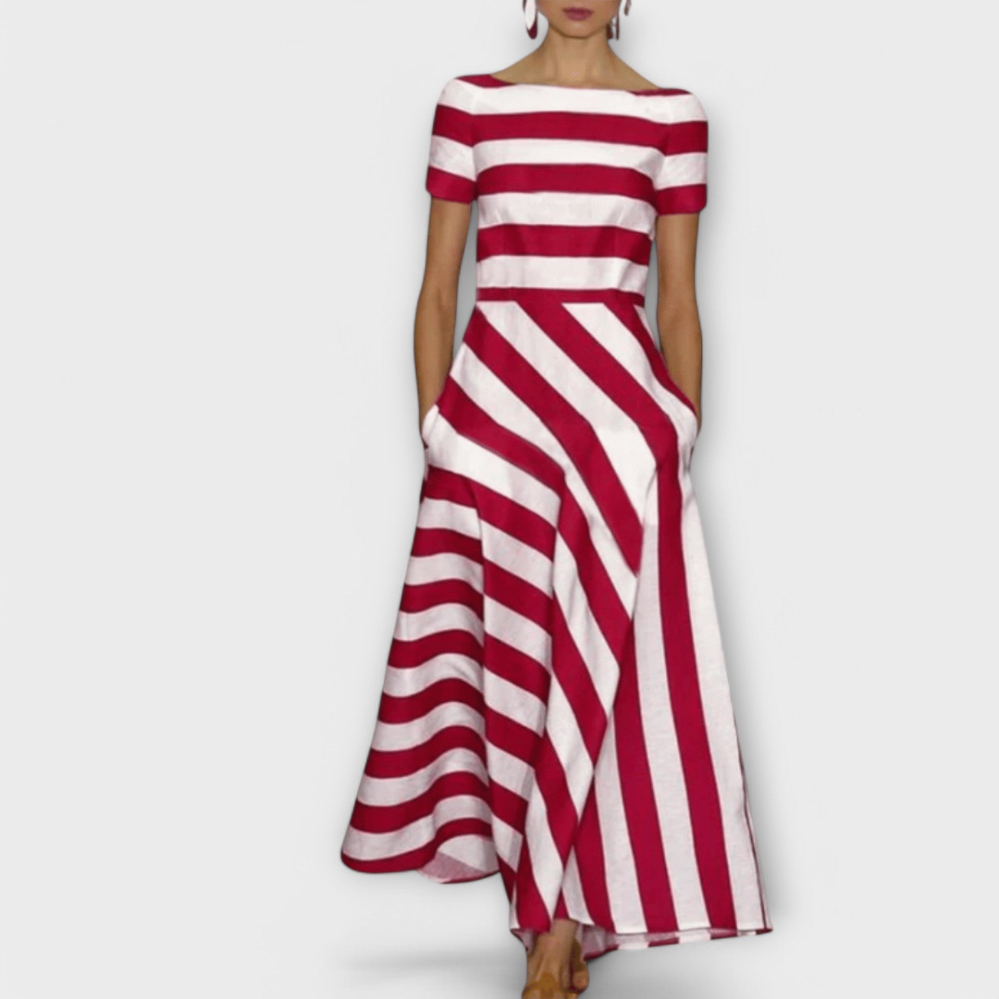 Janell - abito maxi a righe