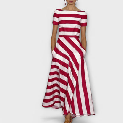 Janell - abito maxi a righe