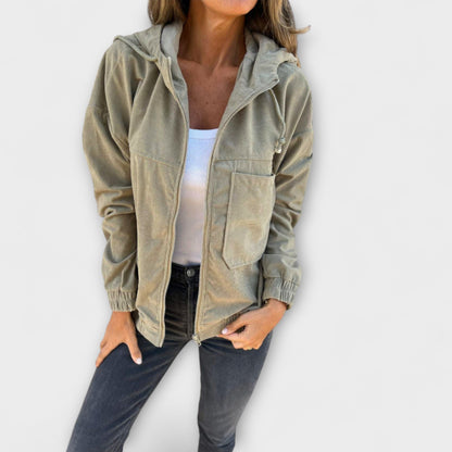 Ella - Giacca con cappuccio in corda con zip