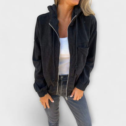 Ella - Giacca con cappuccio in corda con zip