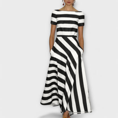 Janell - abito maxi a righe