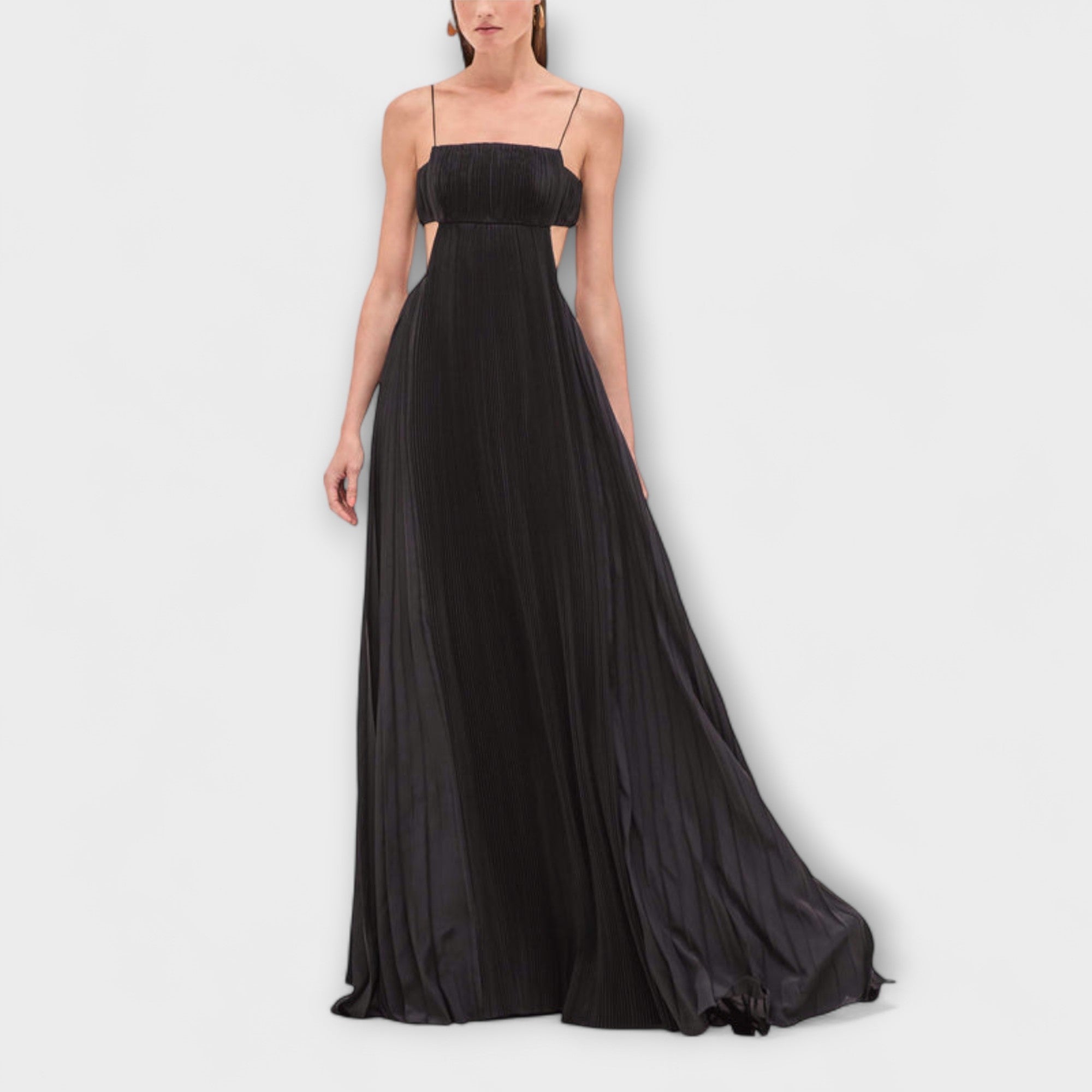 Mireille - Elegante Abito Maxy Plissettato con Cutout