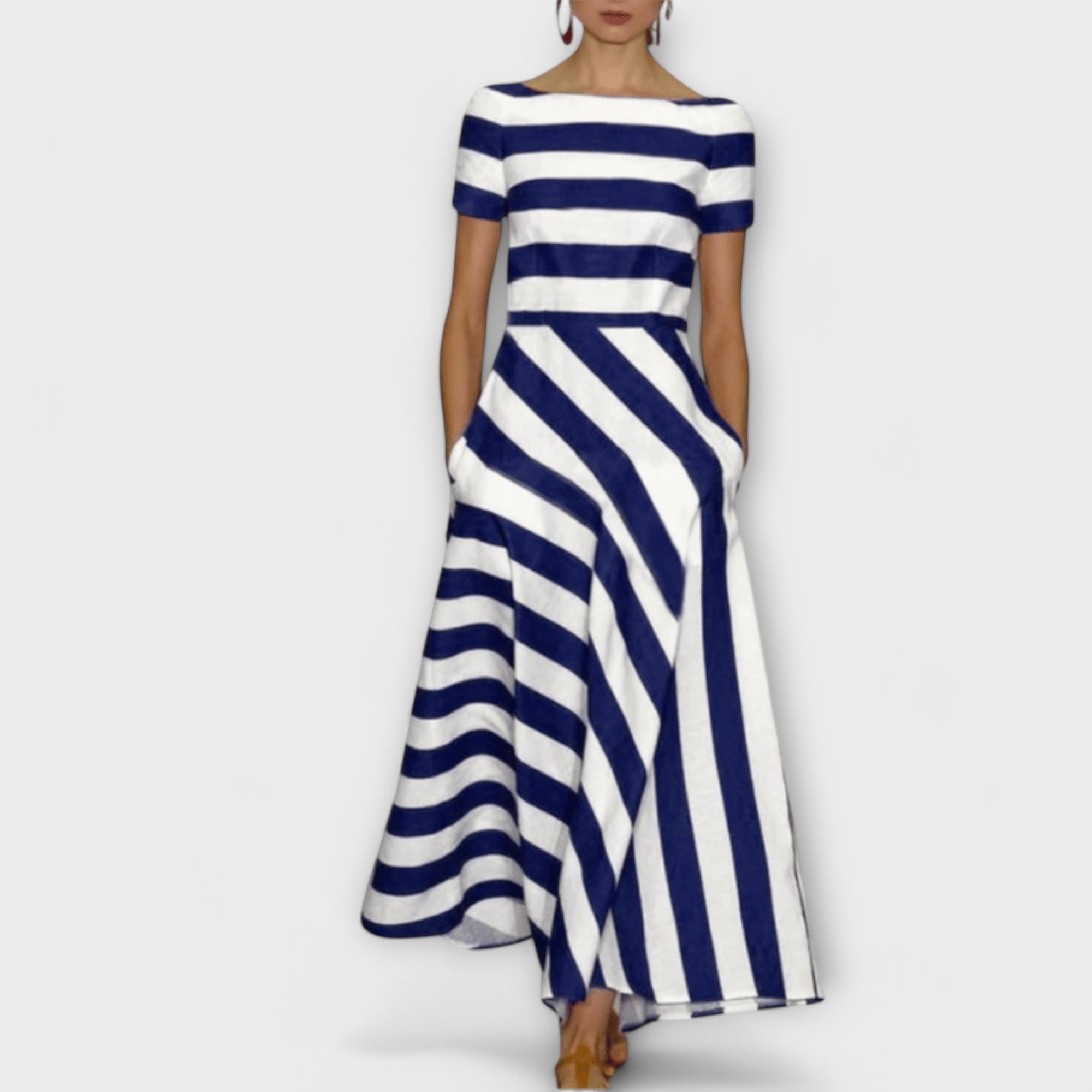 Janell - abito maxi a righe
