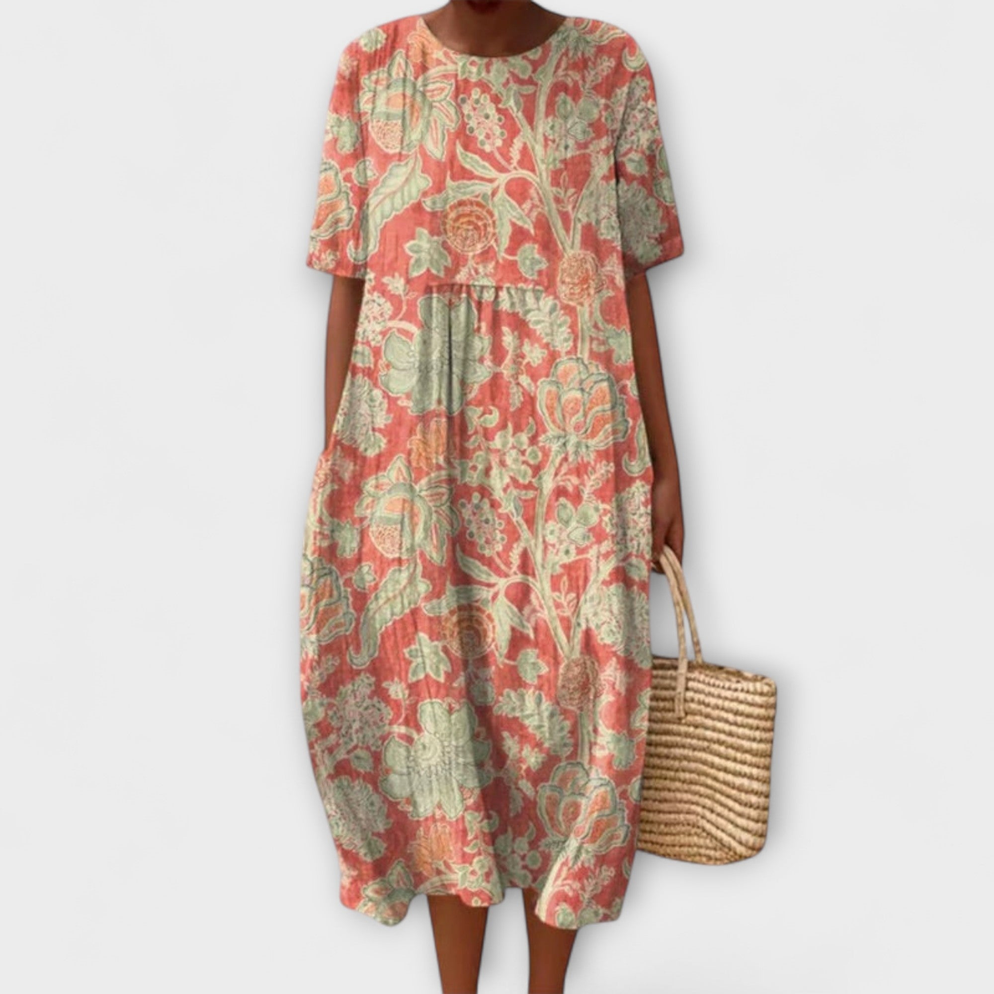 Thaleia – Abito midi in design floreale vintage