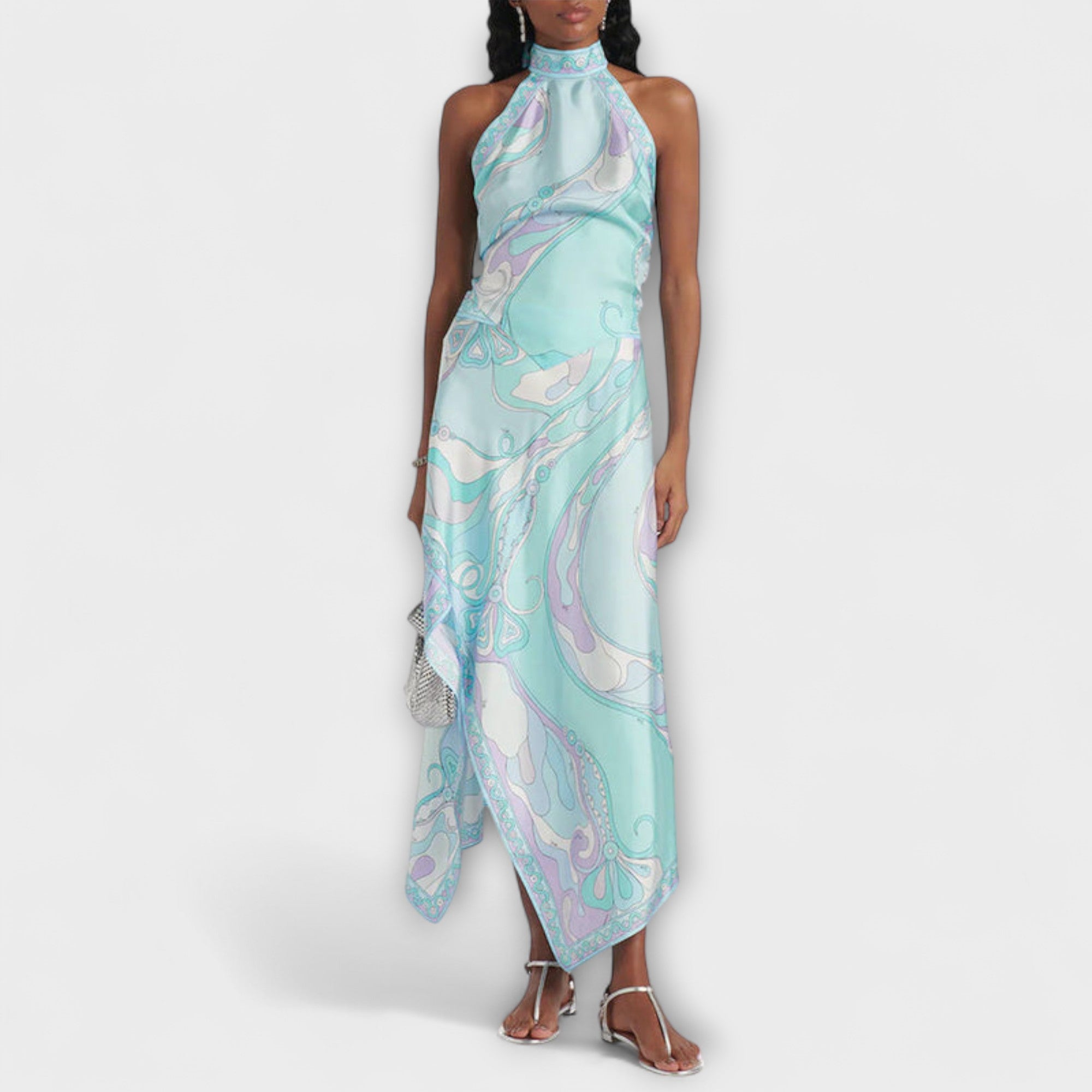 Everly - Set di top con collo halter e gonna midi asimmetrica
