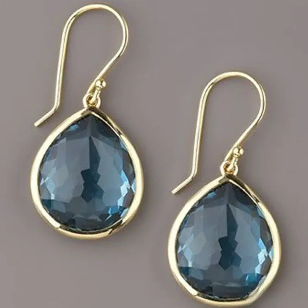 Orecchini Retro Blu a Goccia