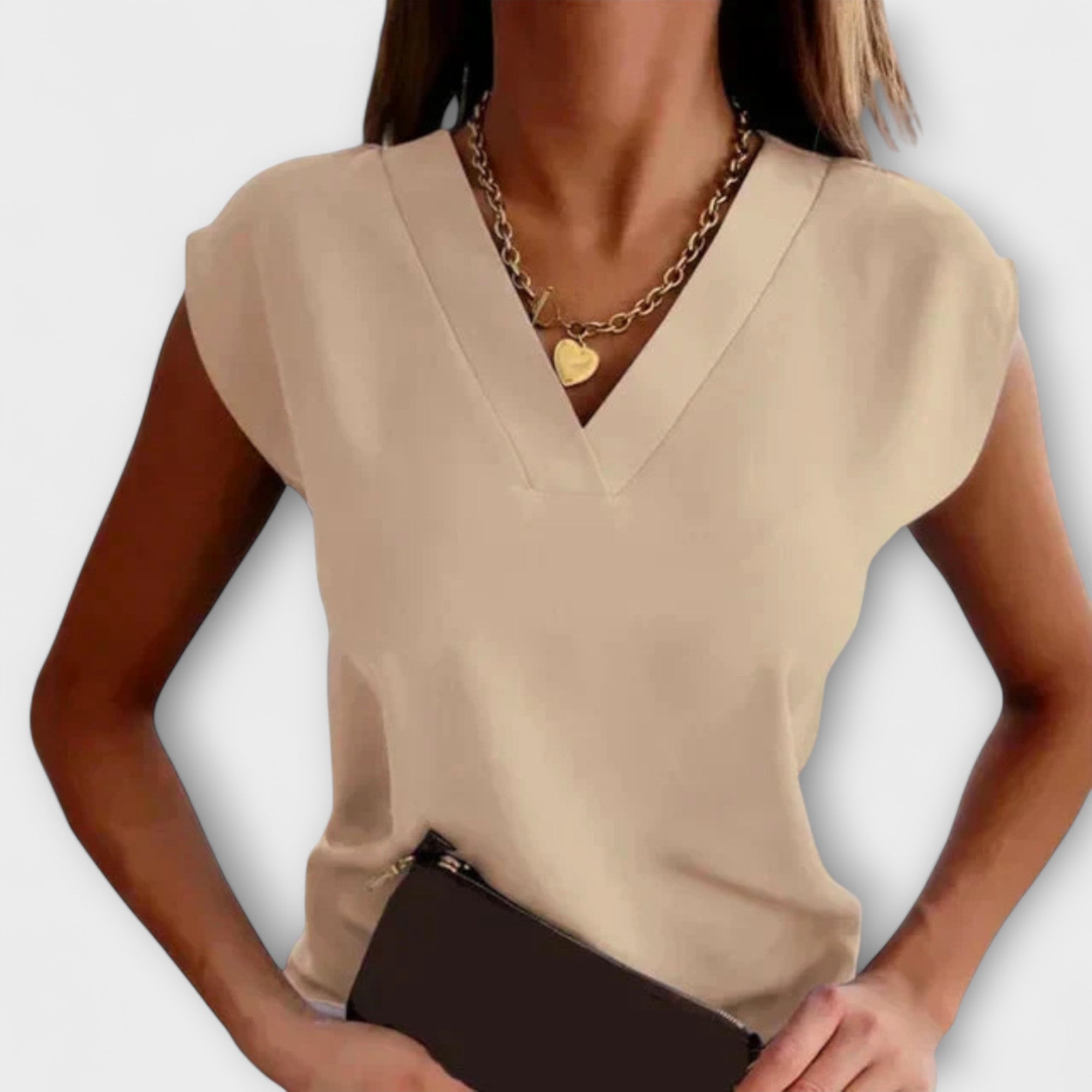 Top estivo da donna con scollatura a V e maniche ampie