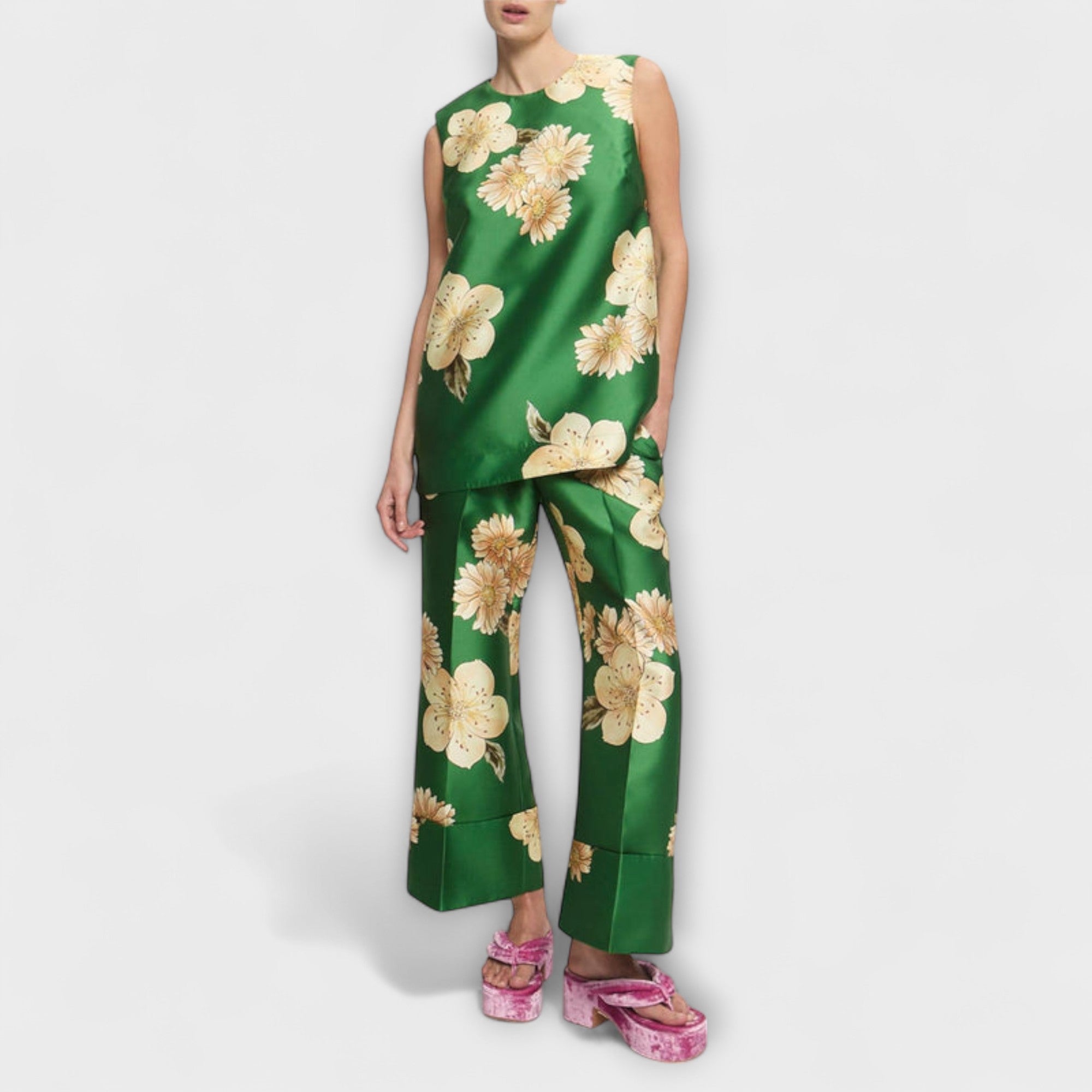 Clea - Completo Pantaloni Senza Maniche Sage