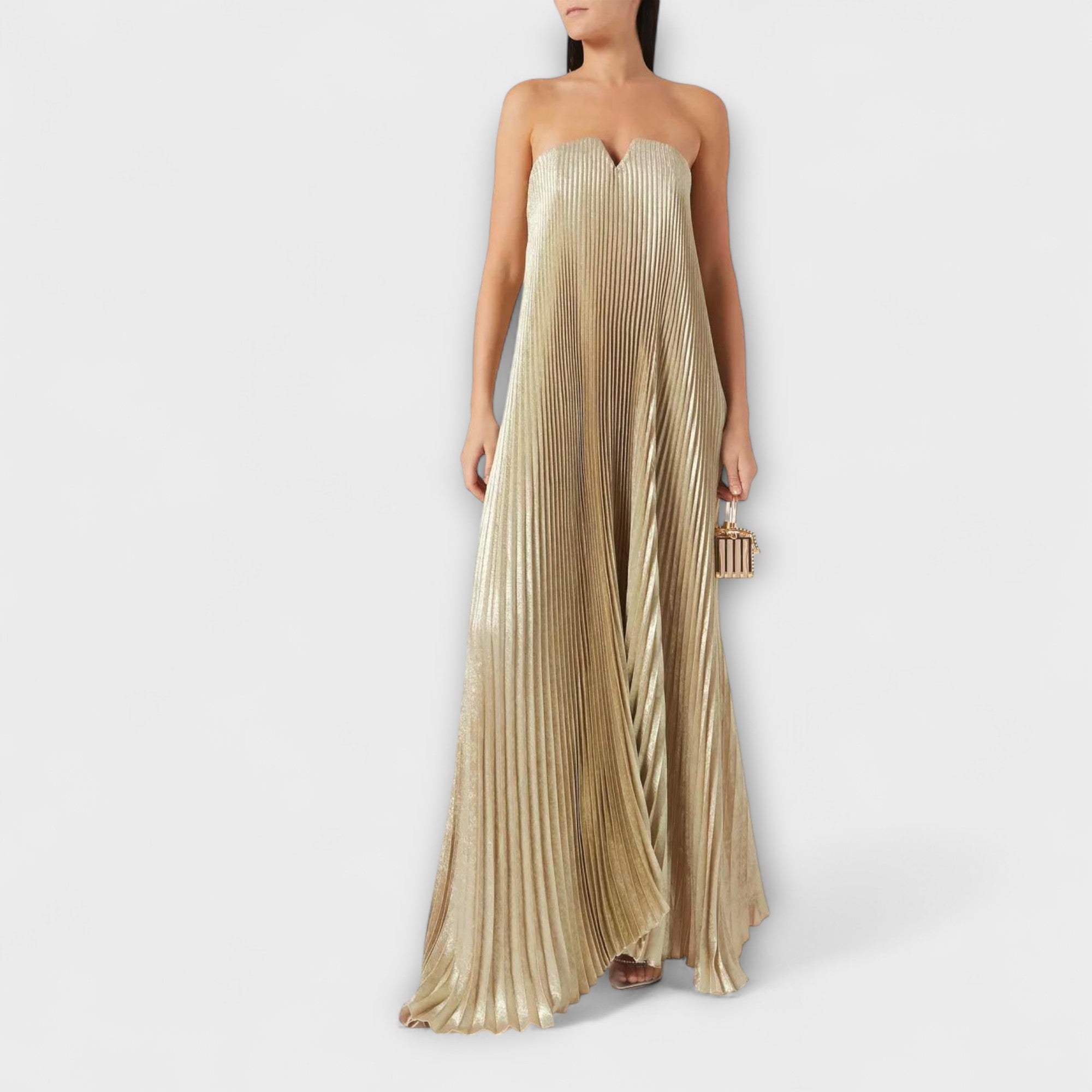 Michelle - Maxi Abito Sweetheart in Stampa Floreale Arancione