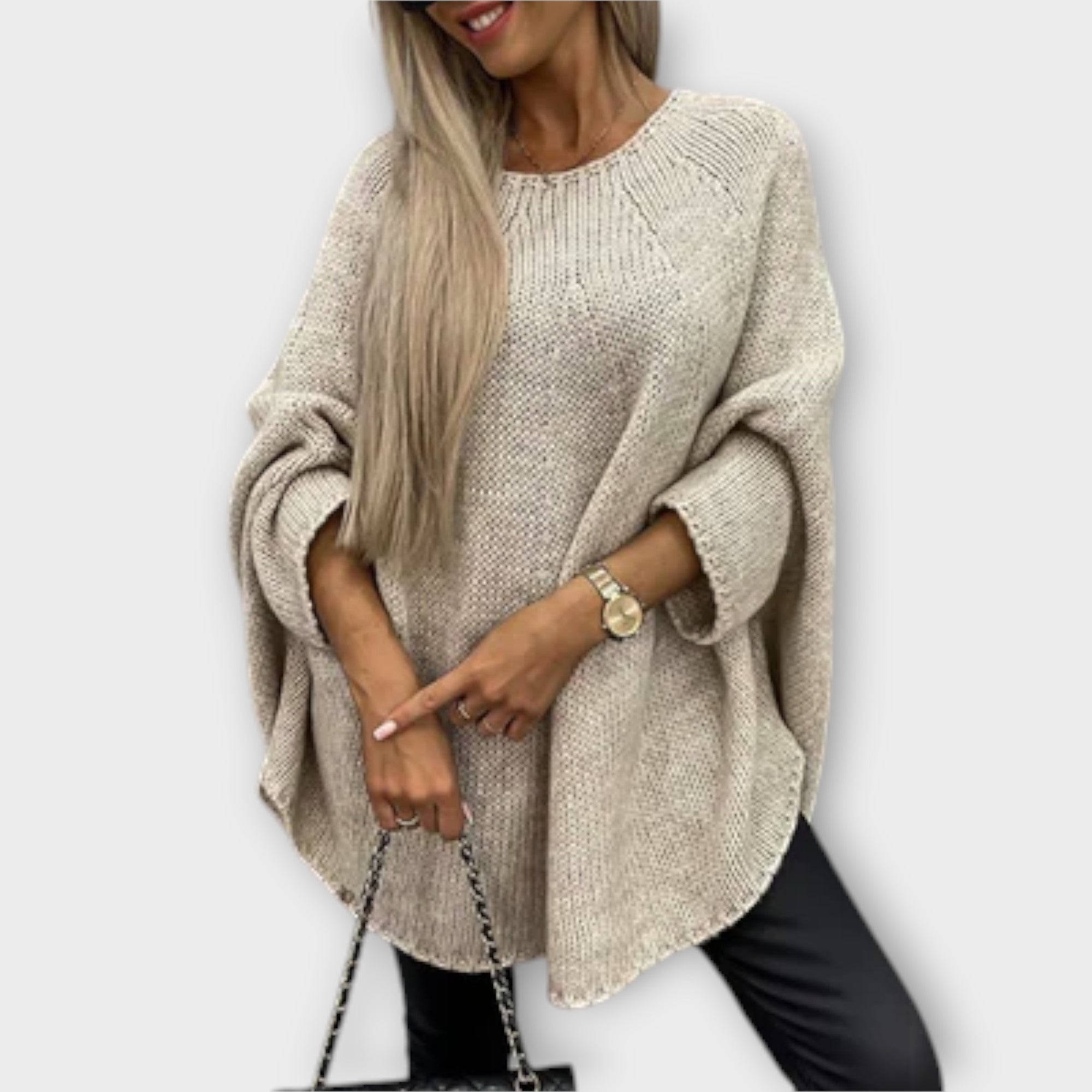 Isabelle - Maglione donna elegante con scollo rotondo