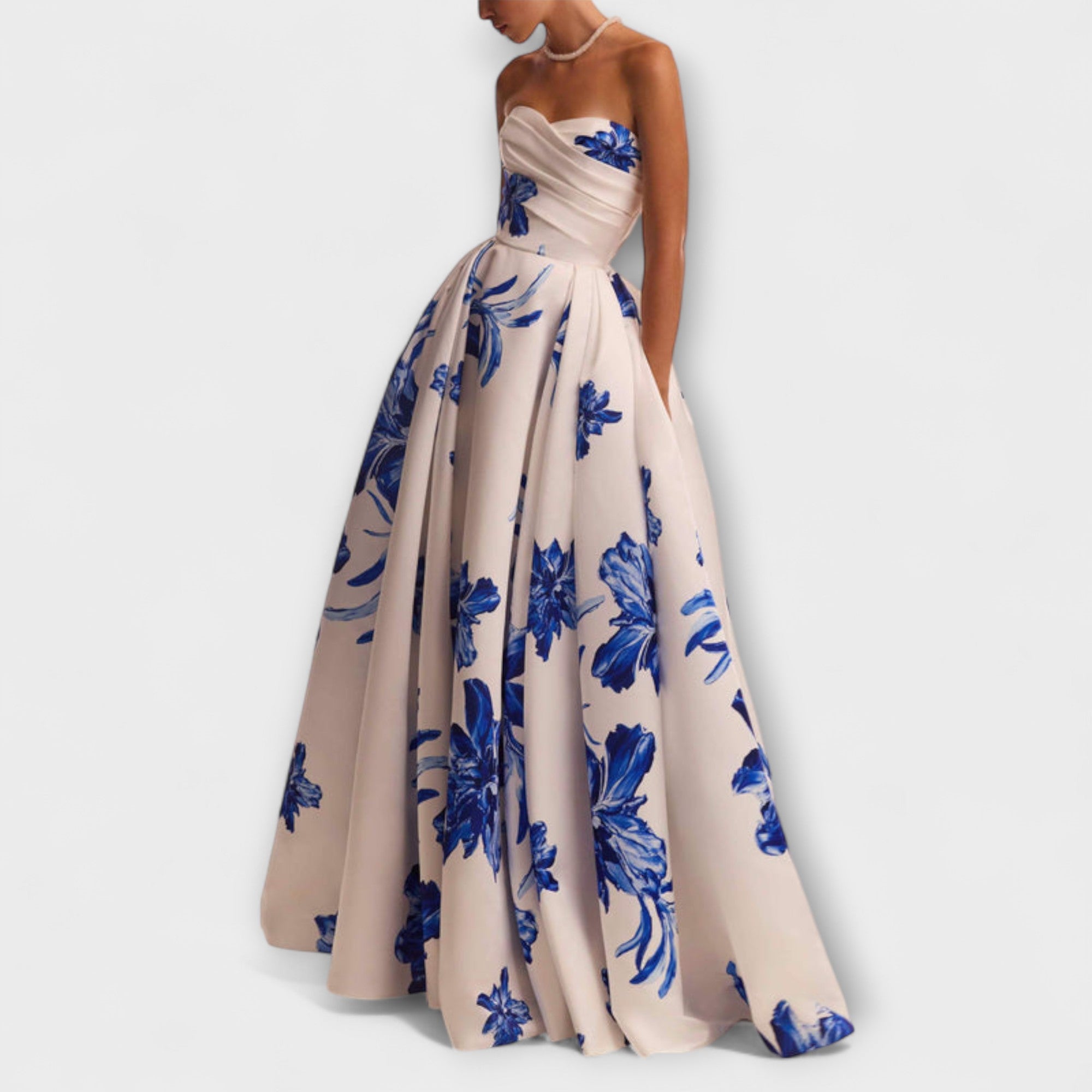 Rosalie - Elegante Maxidress a Spalle Scoperte con Fiori