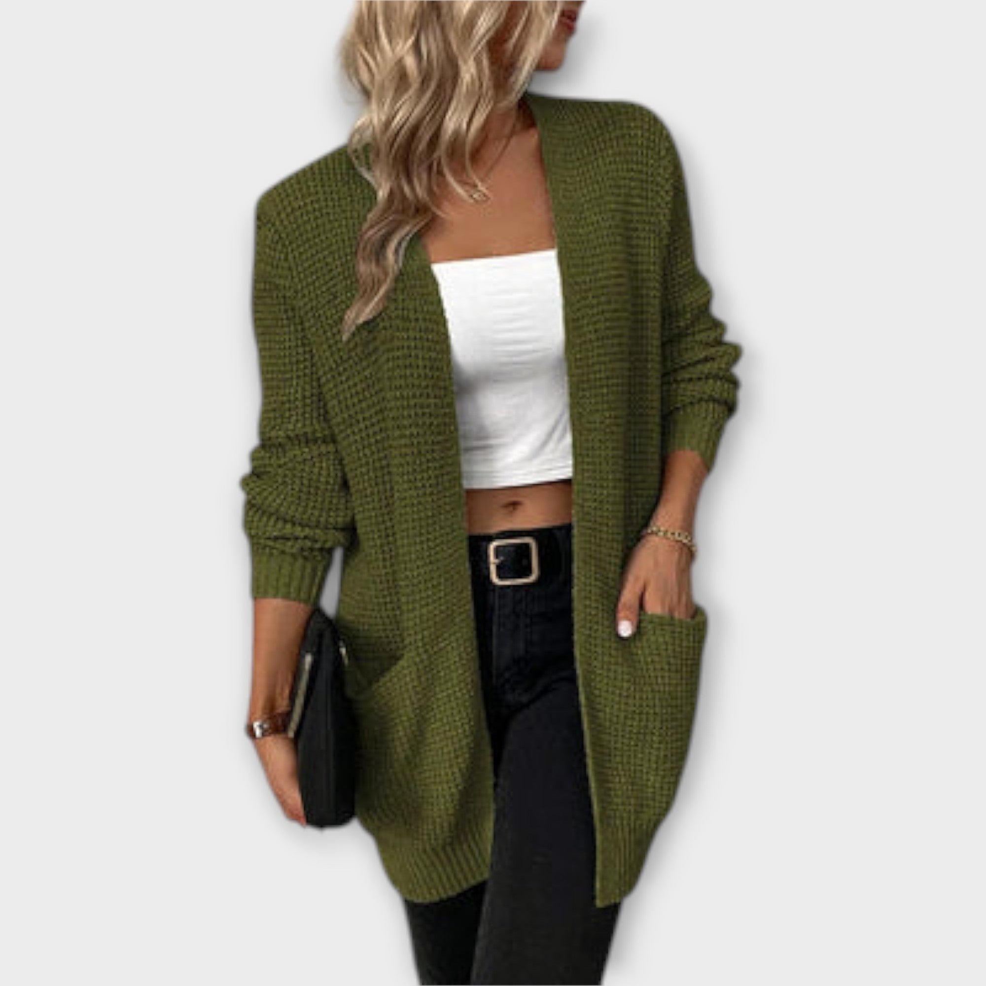 Nancy - cardigan in maglia casual con tasche