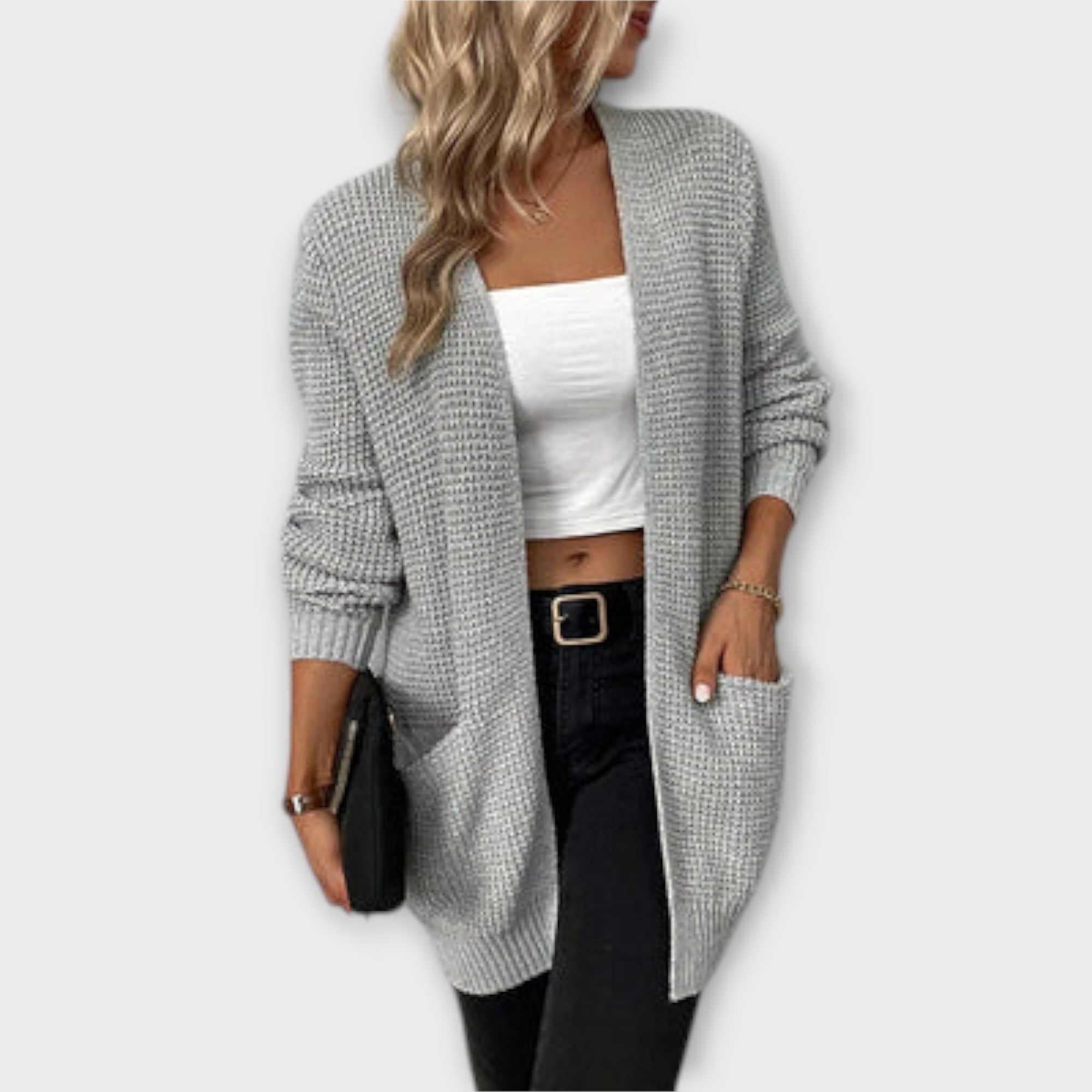 Nancy - cardigan in maglia casual con tasche