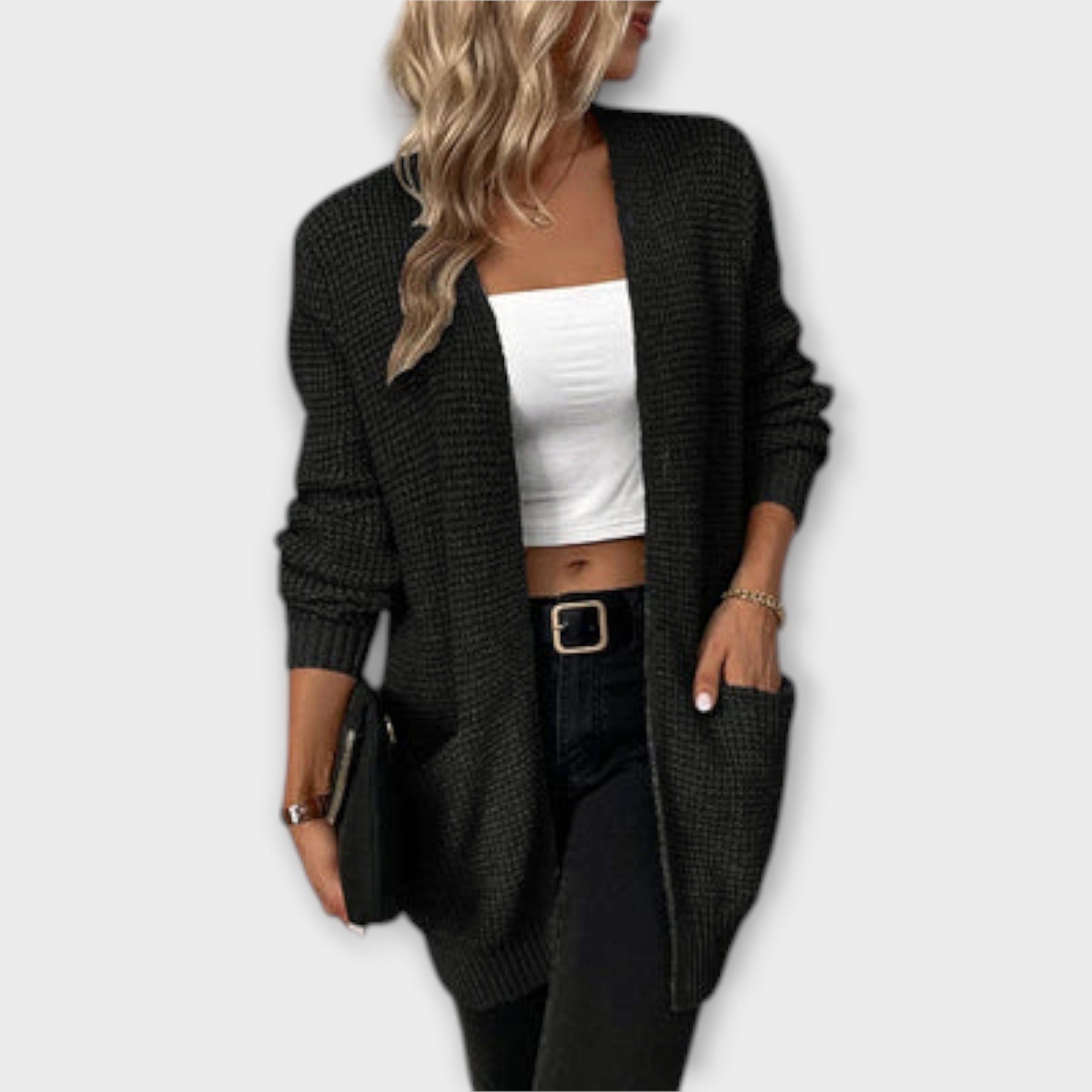 Nancy - cardigan in maglia casual con tasche