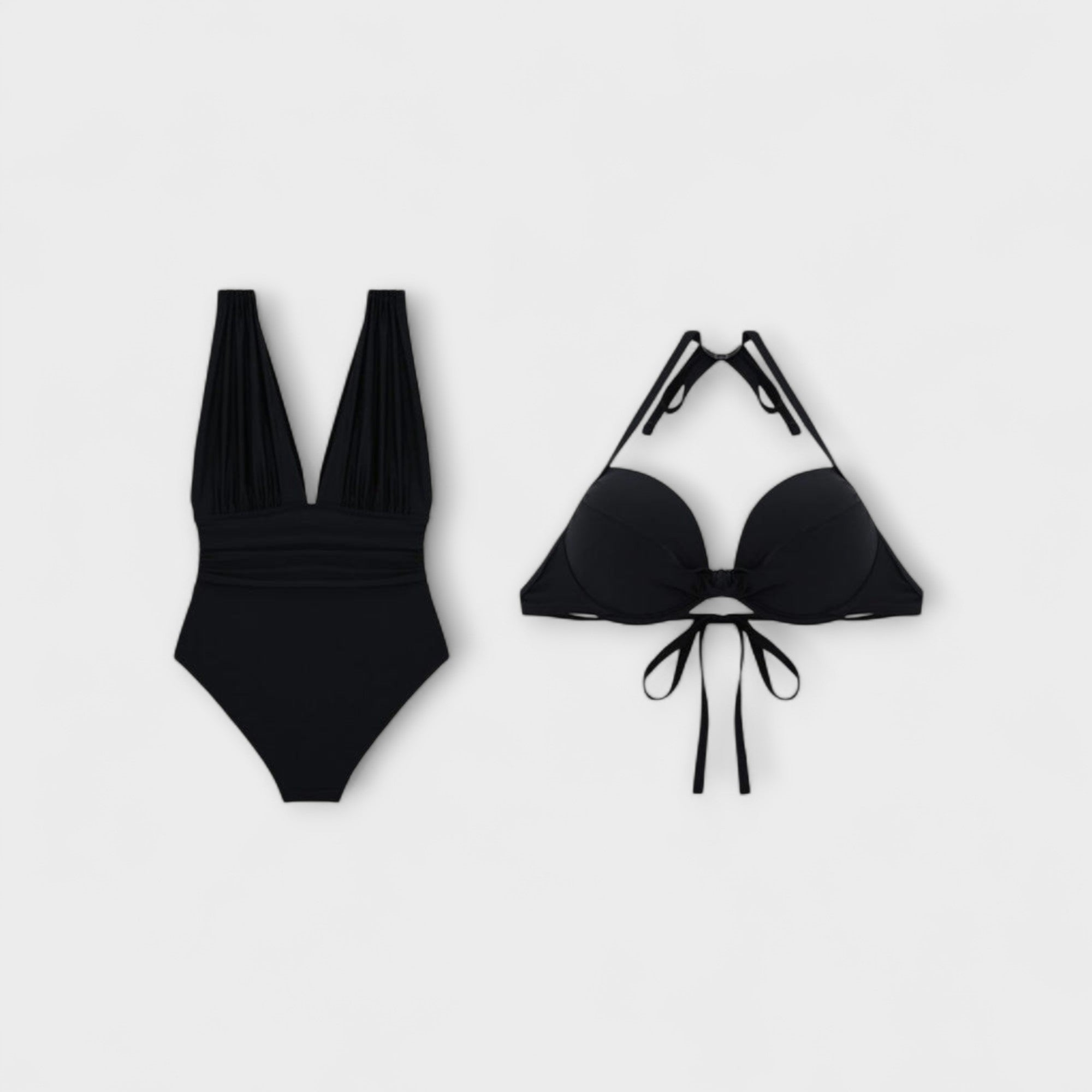 Miravo - Costume da bagno modellante con scollatura profonda e spalline regolabili