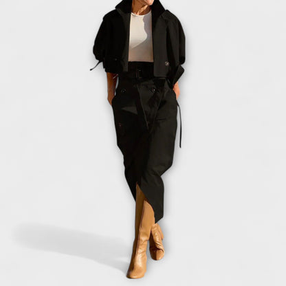 Lyra - Elegante giacca midi con tasche