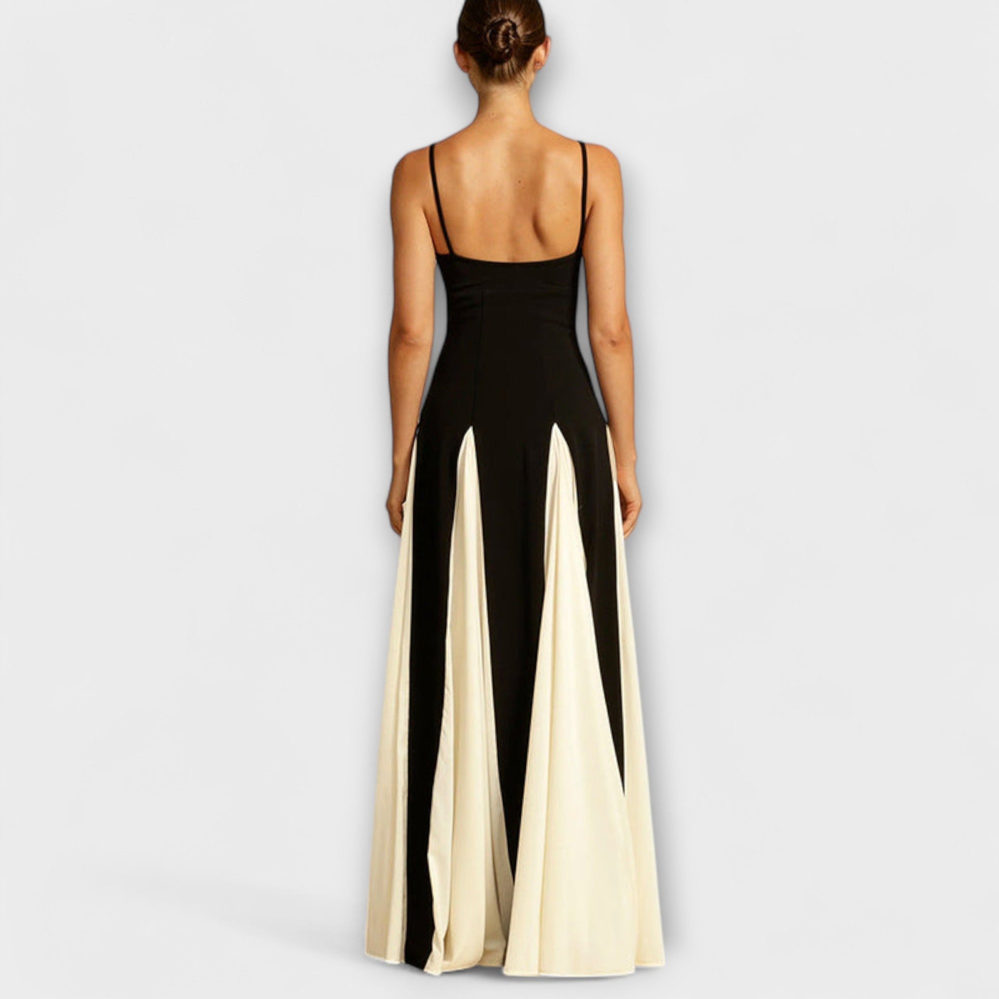 Ember - Eleganza Classica Abito Maxi A-Line con Pannelli in Tulle