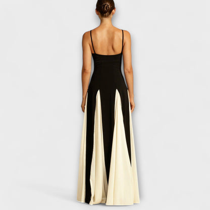 Ember - Eleganza Classica Abito Maxi A-Line con Pannelli in Tulle