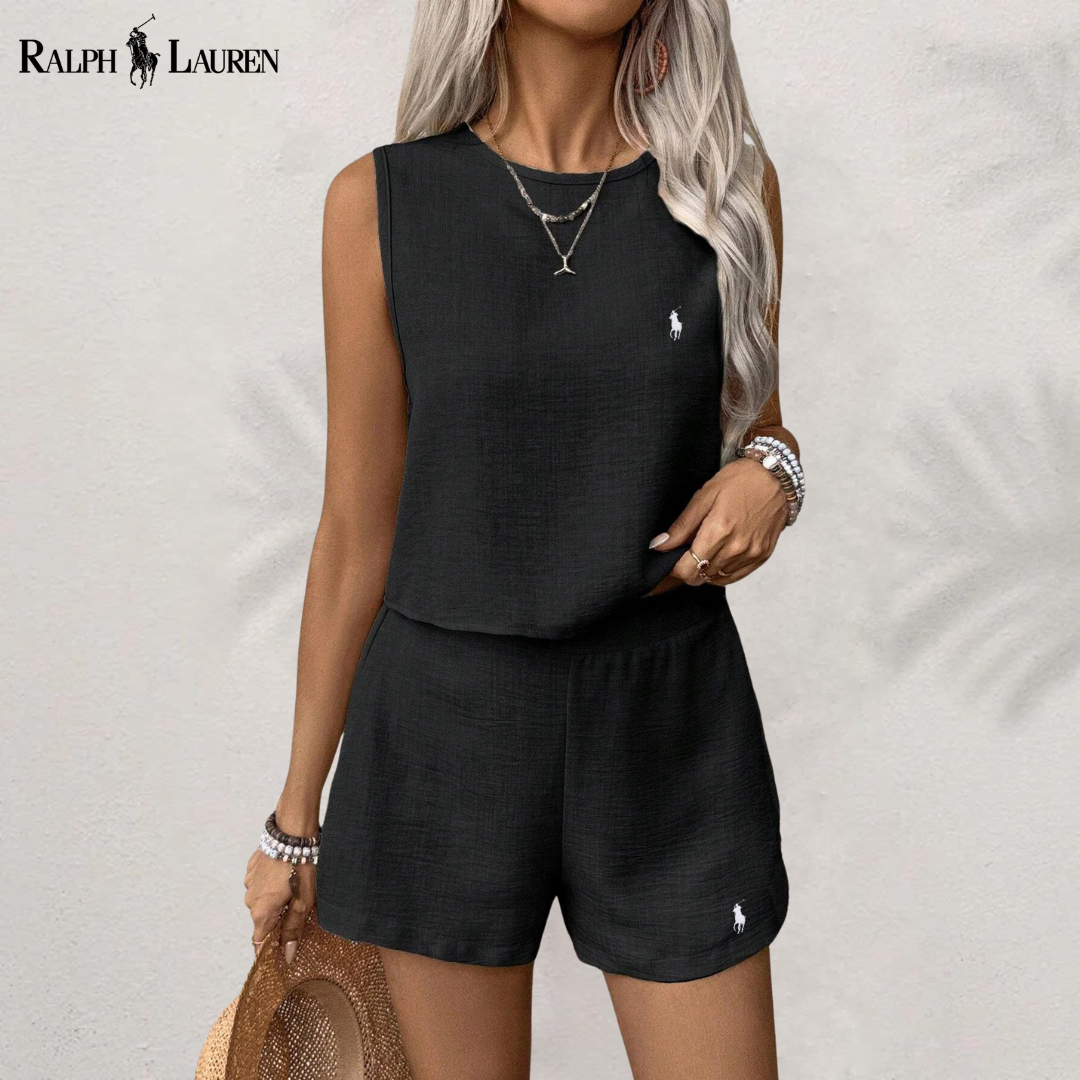 [Compra 1 Ottieni 2] Set Completo in Lino Serenity a Due Pezzi di R. Ꮮаᴜгеn + Cappello da Sole R. Ꮮаᴜгеn in Omaggio