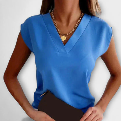 Top estivo da donna con scollatura a V e maniche ampie